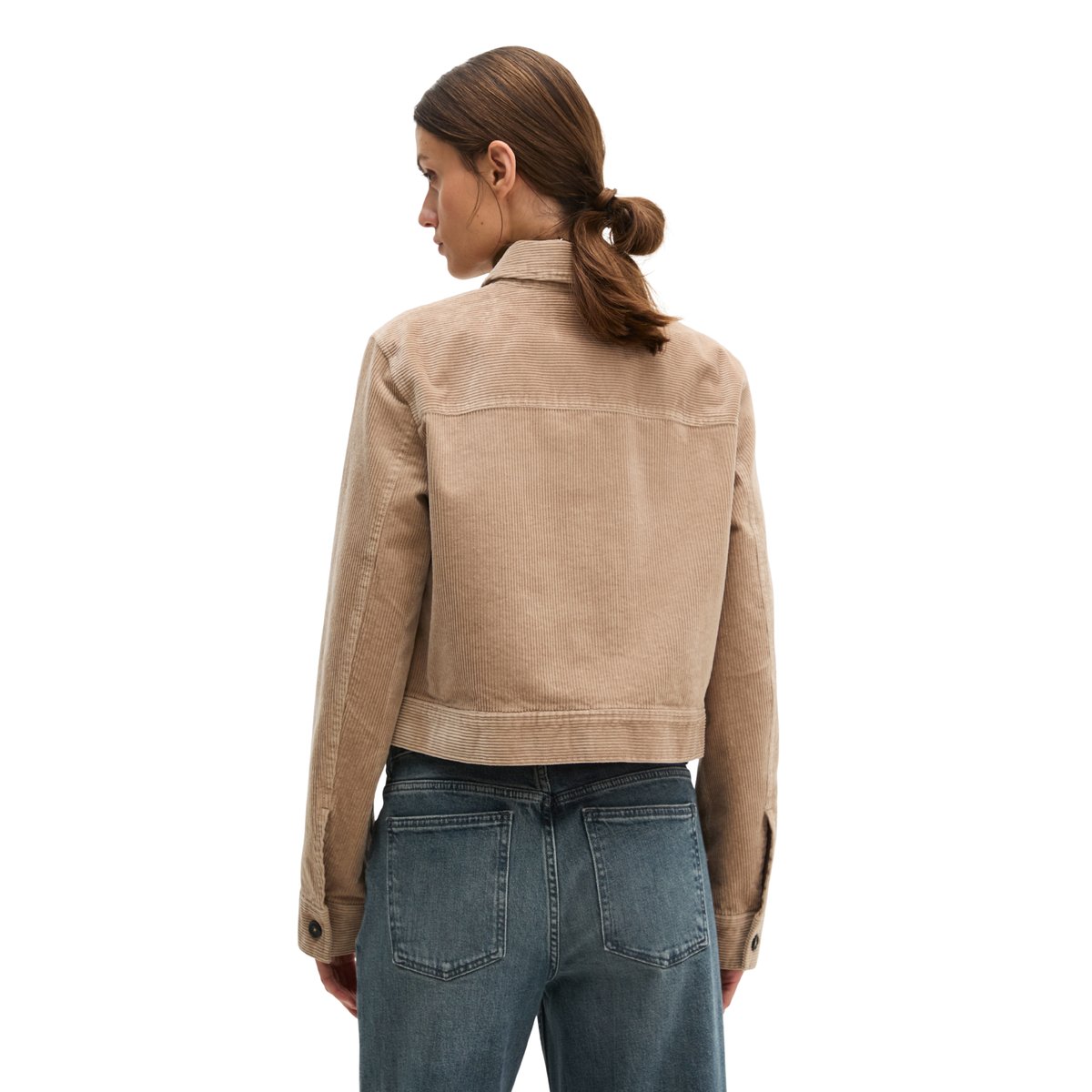 Surchemise courte en velours côtelé avec une texture rainurée décontractée beige, MARC O'POLO