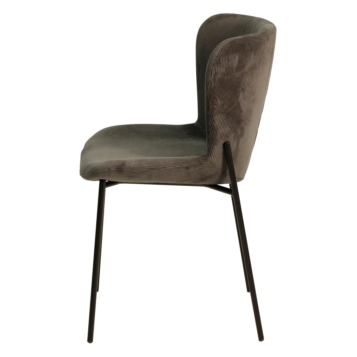 Chaise repas velours côtelé Rose gris foncé, ZAGO