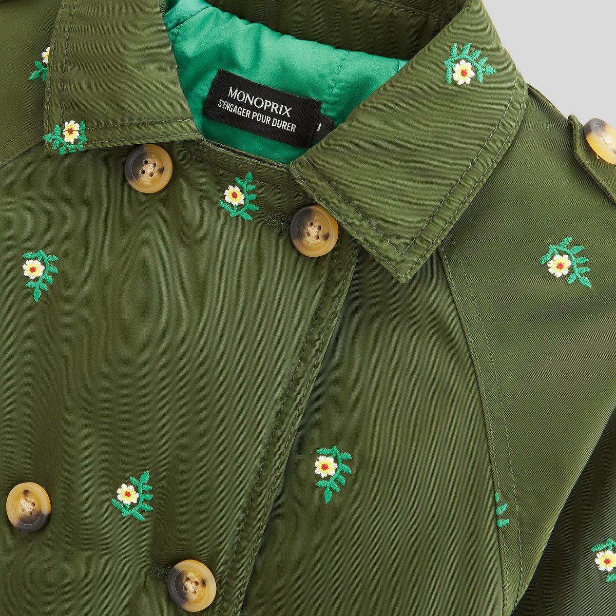 Trench brodé militaire, MONOPRIX