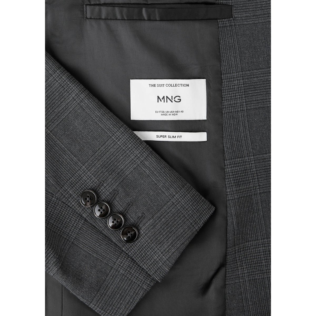 Veste costume París super slim-fit gris chiné foncé, MANGO MAN