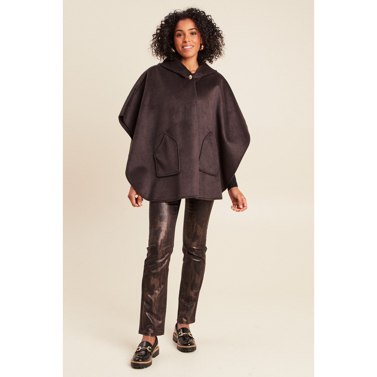 Poncho cape marron foncé, BREAL