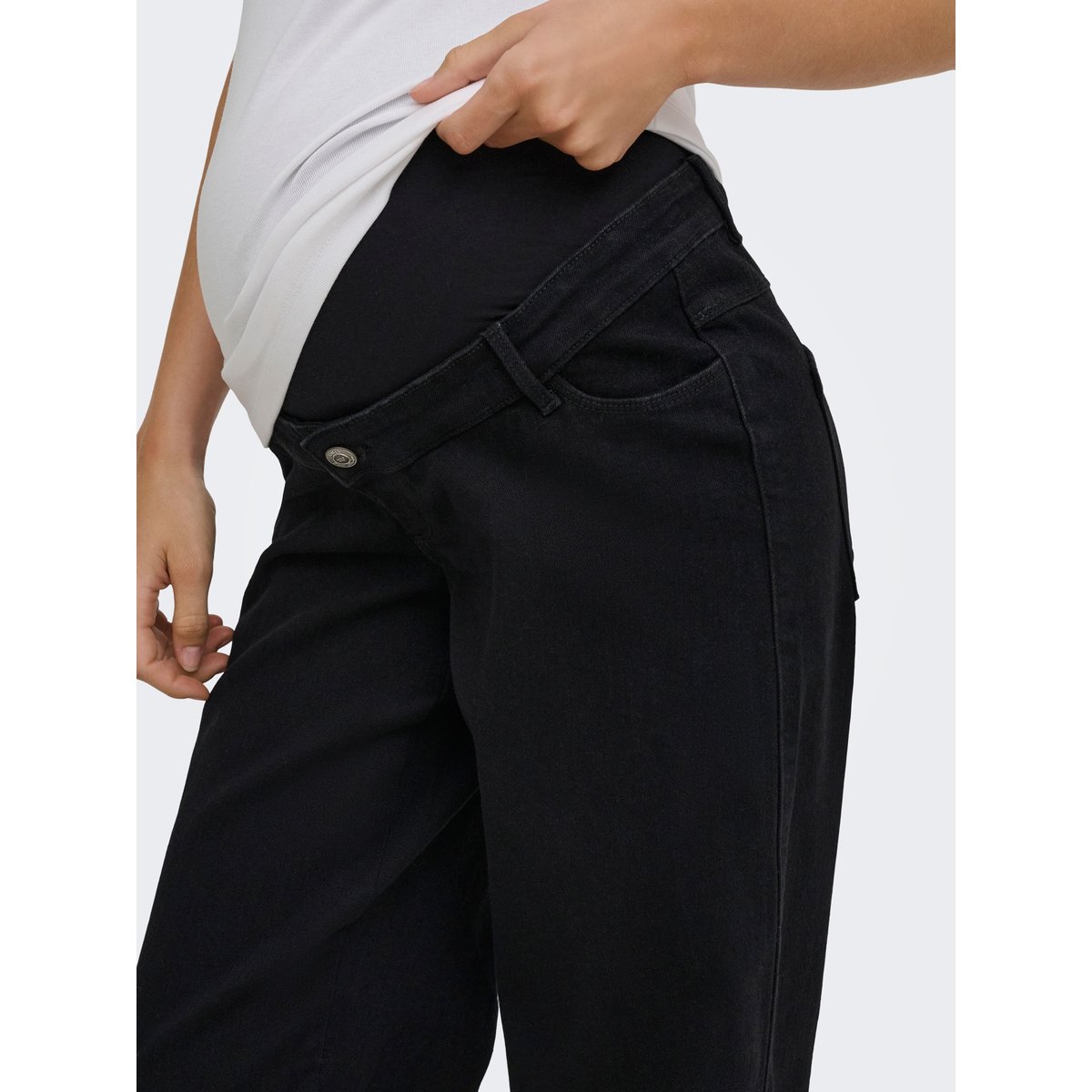 Jean À Jambe Large black denim 1, ONLY