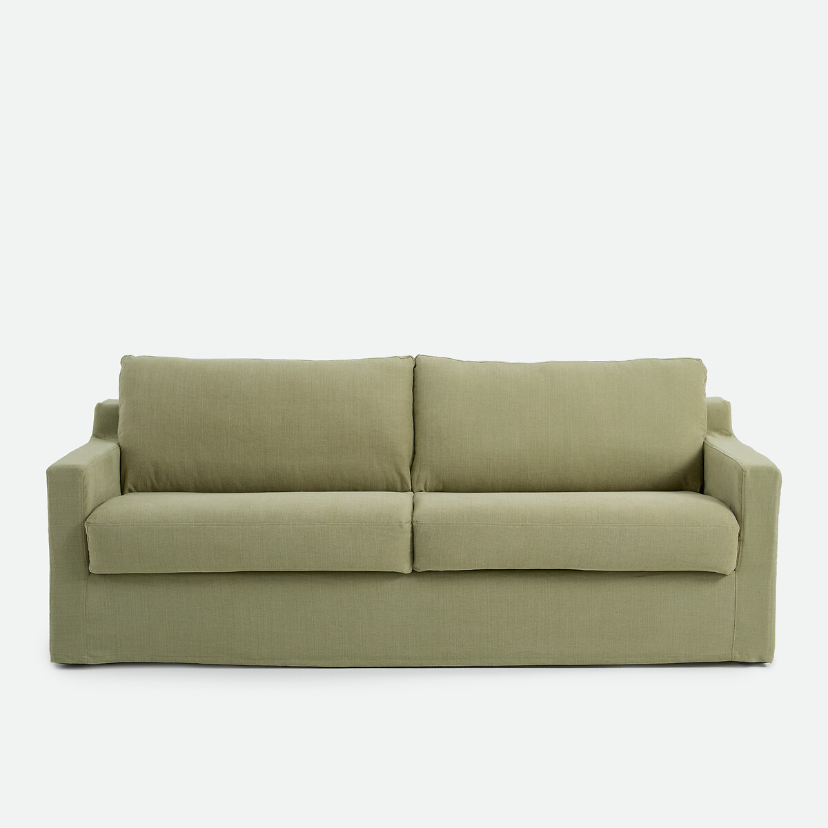 Canapé convertible déhoussable, 2, 3 ou 4 places, en coton et lin, LINETTO vert clair, LA REDOUTE INTERIEURS
