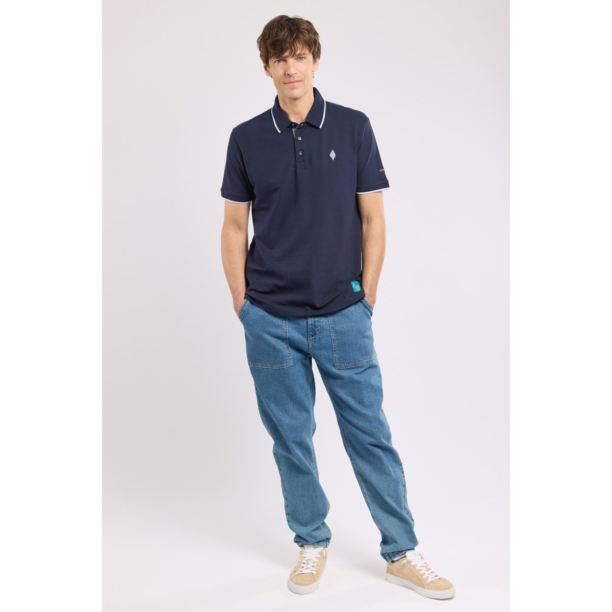 Polo brodé Homme - coton marine deep, ARMOR-LUX