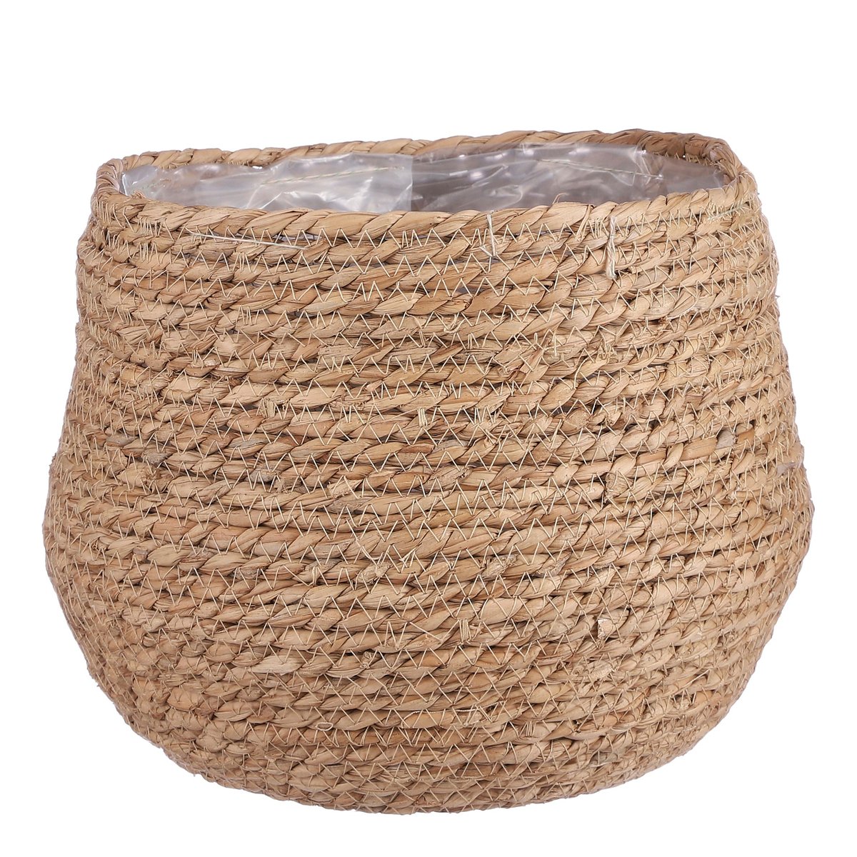 Panier à plantes en jonc de mer tressé Ø26 cm JORCK marron clair, MICA DECORATIONS