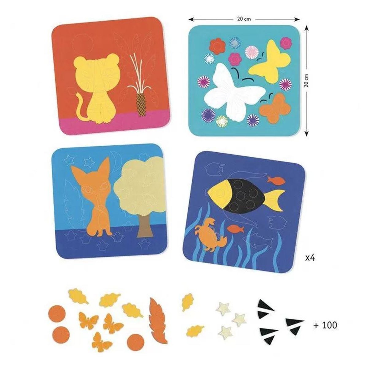 Tableau de feutrine Douces créatures multicolore, DJECO