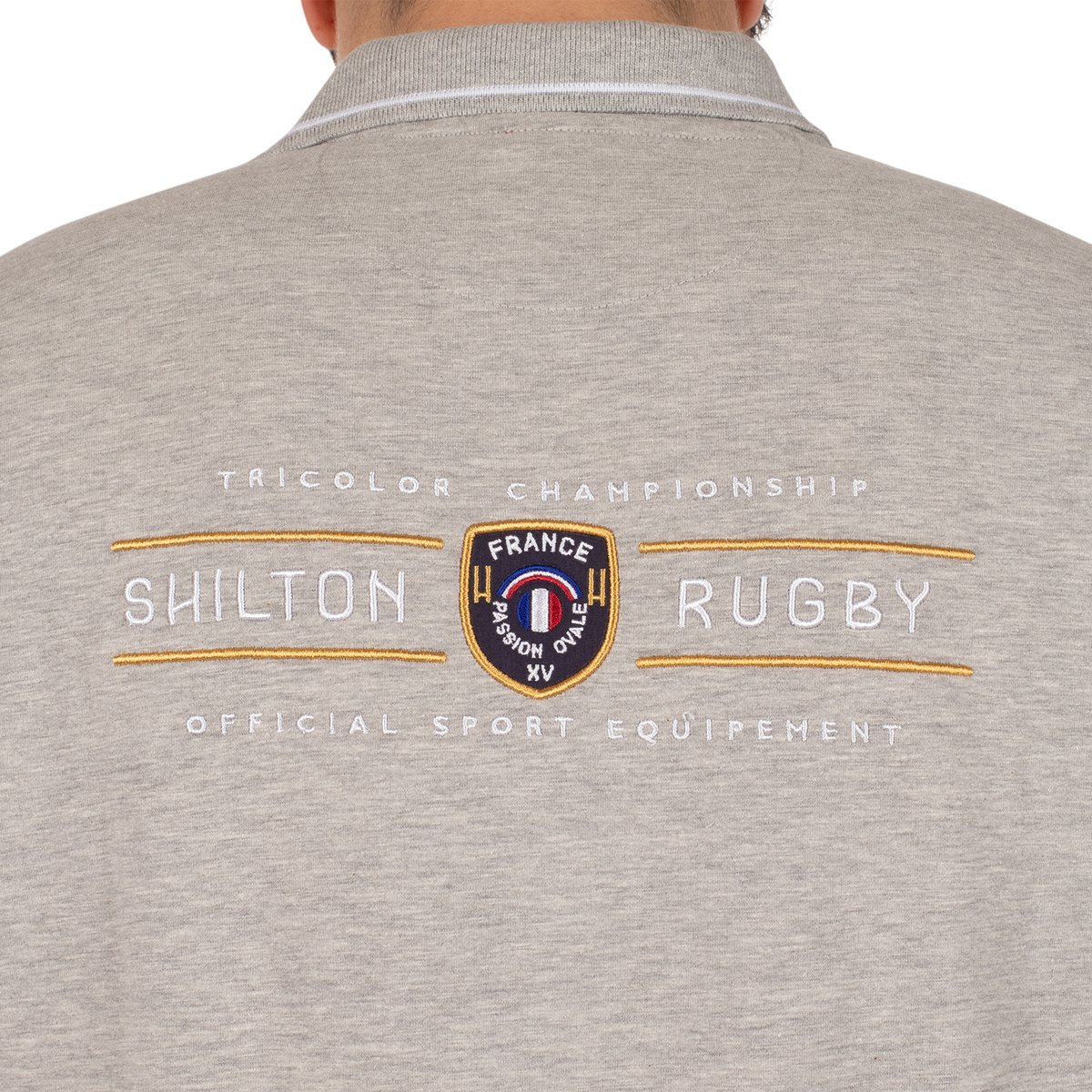 Polo rugby passion gris chiné, SHILTON