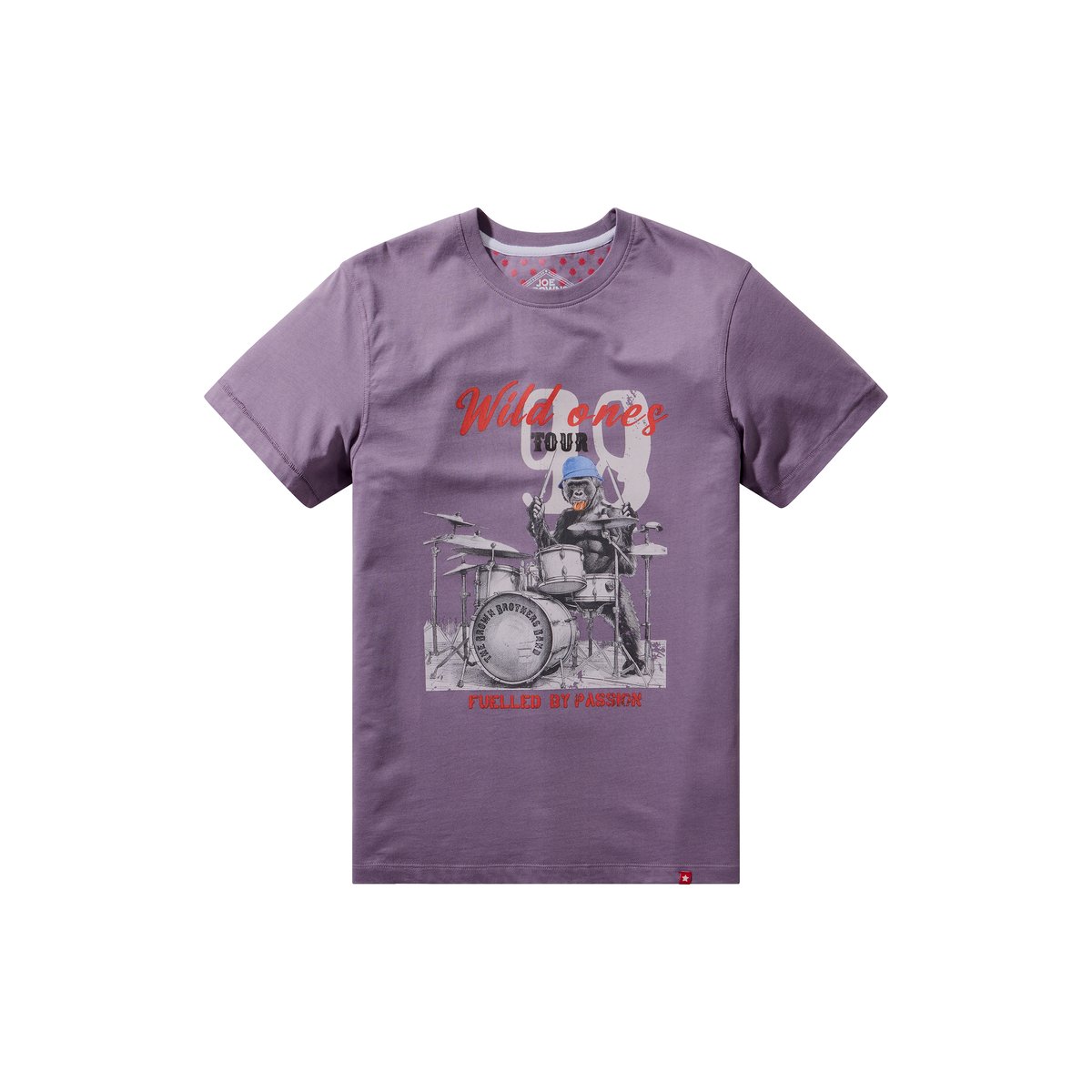 T-shirt graphique gorille batteur violet, JOE BROWNS