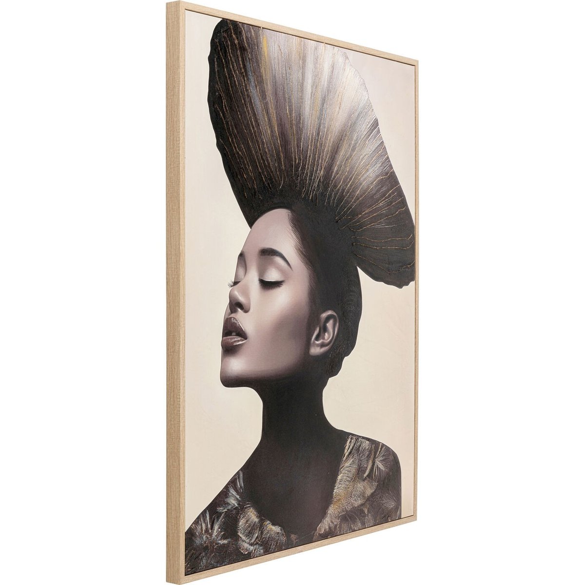 Tableau portrait de femme profil gauche, AESTHETIC couleur unique, KARE DESIGN