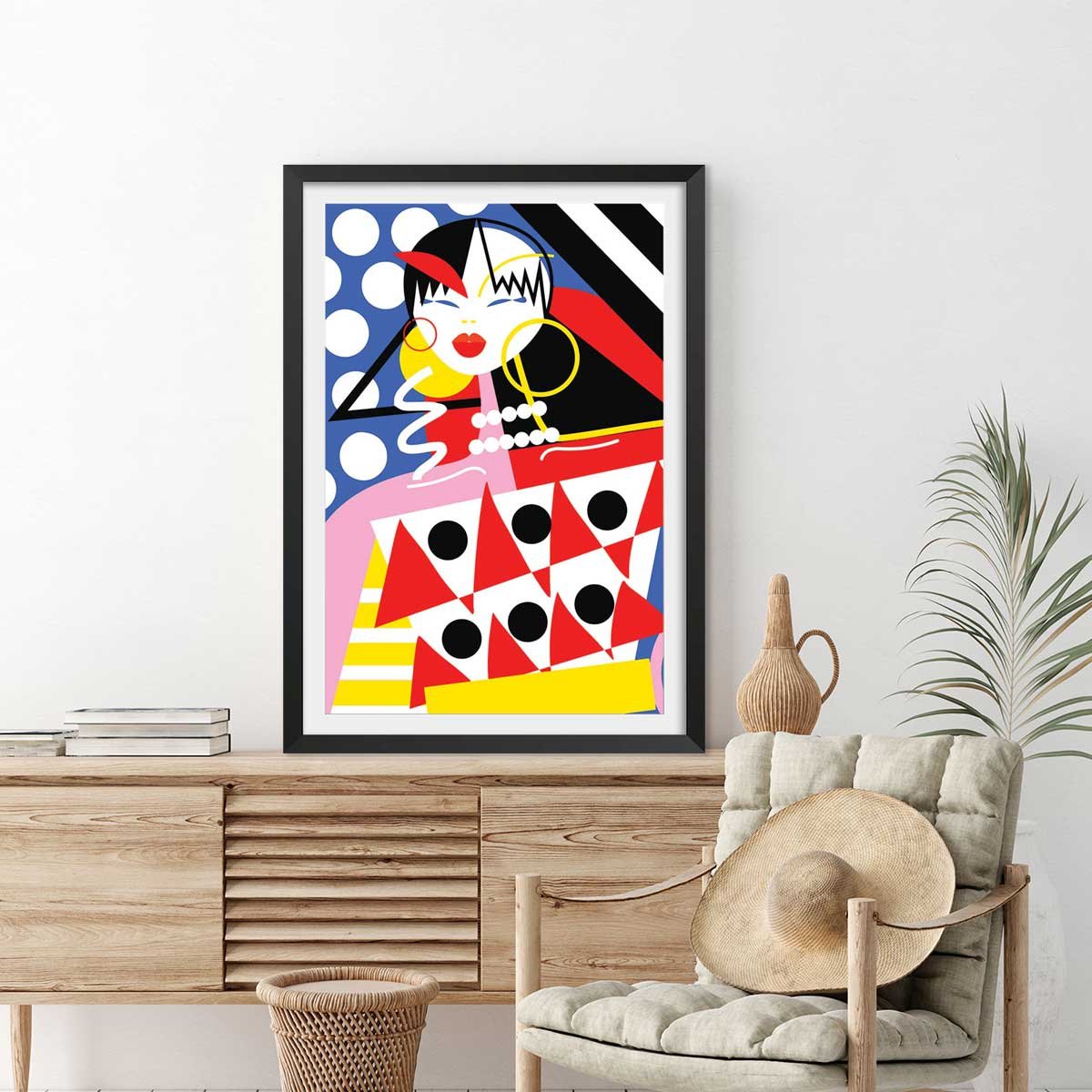 Affiche la vie trépidente d'une femme! affiche + cadre en bois - noir, HEXOA