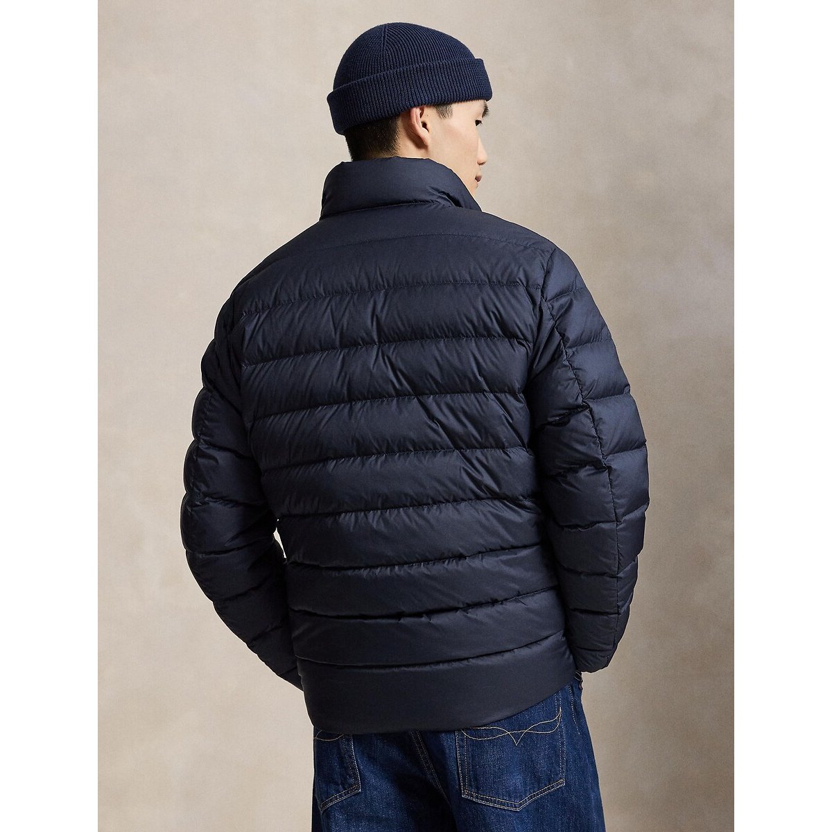 Blusão com gola subida marinho, POLO RALPH LAUREN