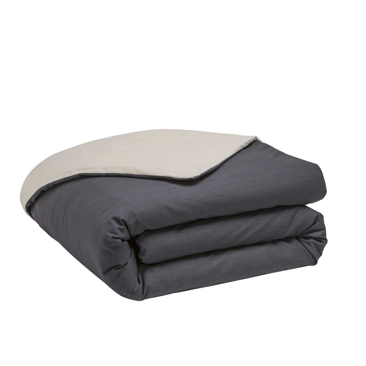 Parure bicolore en viscose de bambou, taies carrées, ECORCE carbone, ORIGIN