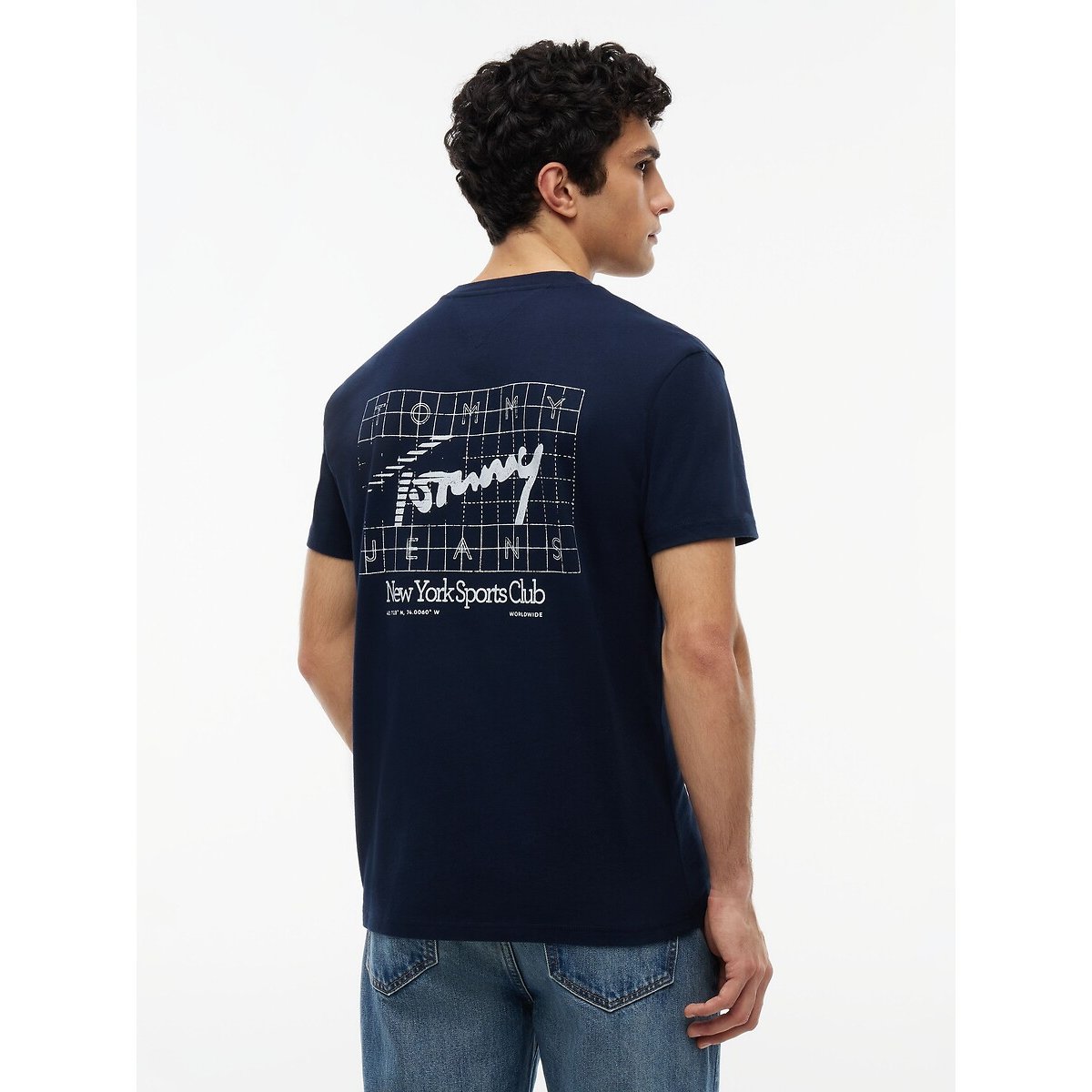 Flag Logo Short Sleeve T-Shirt navy blue, TOMMY JEANS