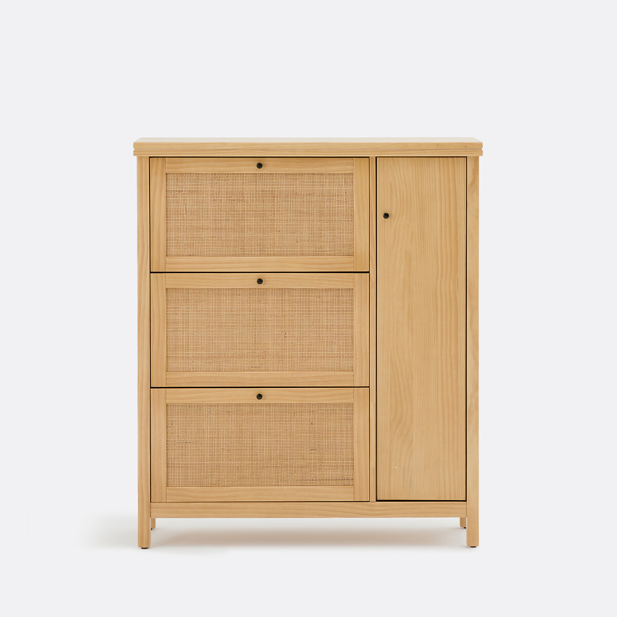 Sapateira, pinho maciço e cana de rattan, Gabin natural, LA REDOUTE INTERIEURS