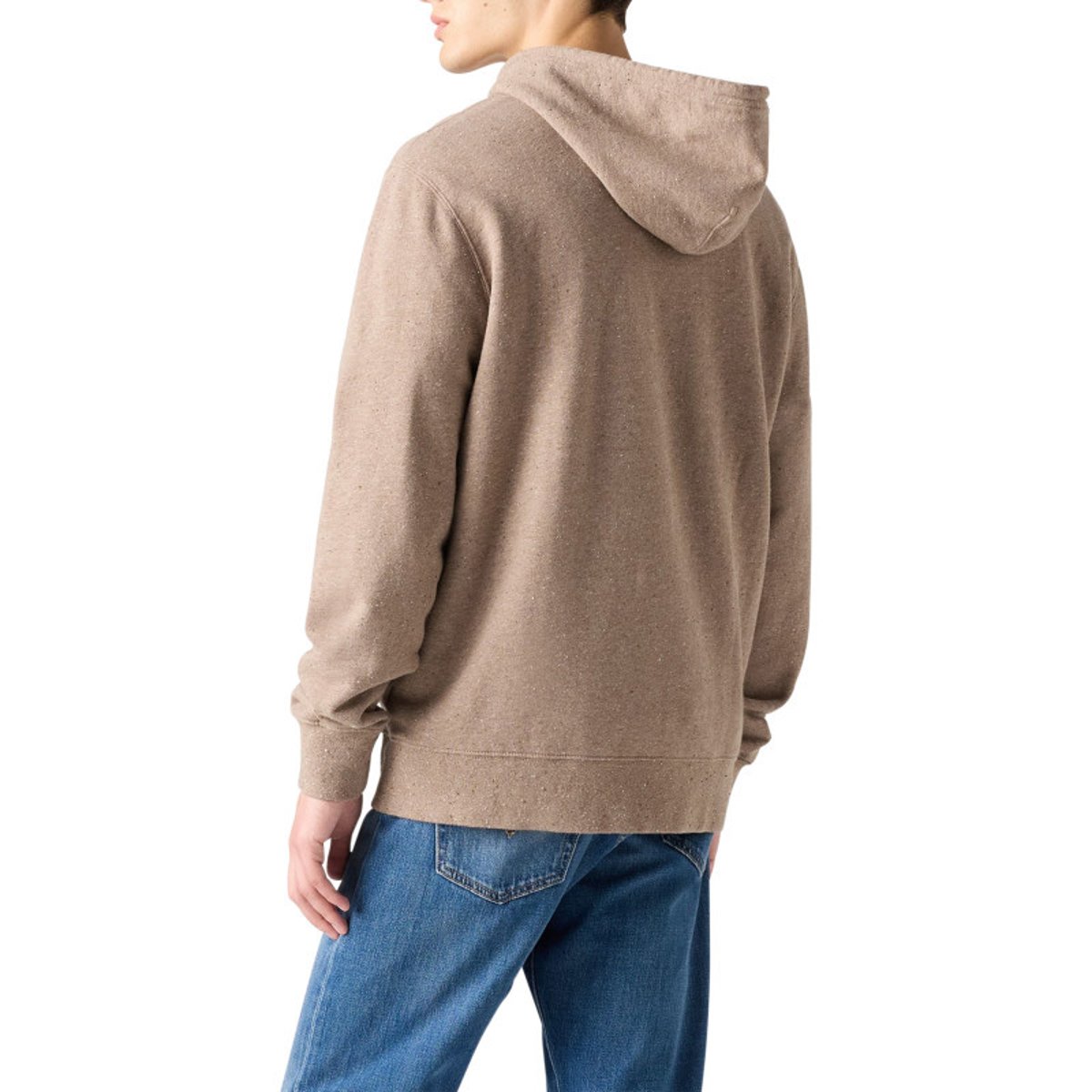 Sweat en coton gris à coupe droite pourvu d'un col à capuche beige, LEVI'S