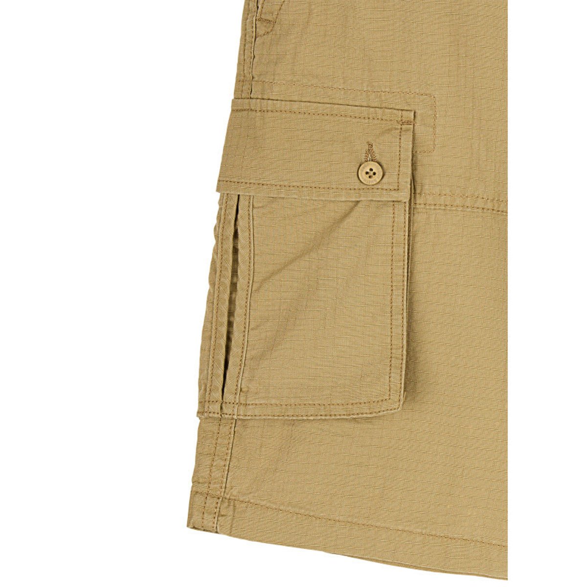 Short cargo en coton beige uni à coupe regular fit avec une ceinture à la taille beige, TEDDY SMITH