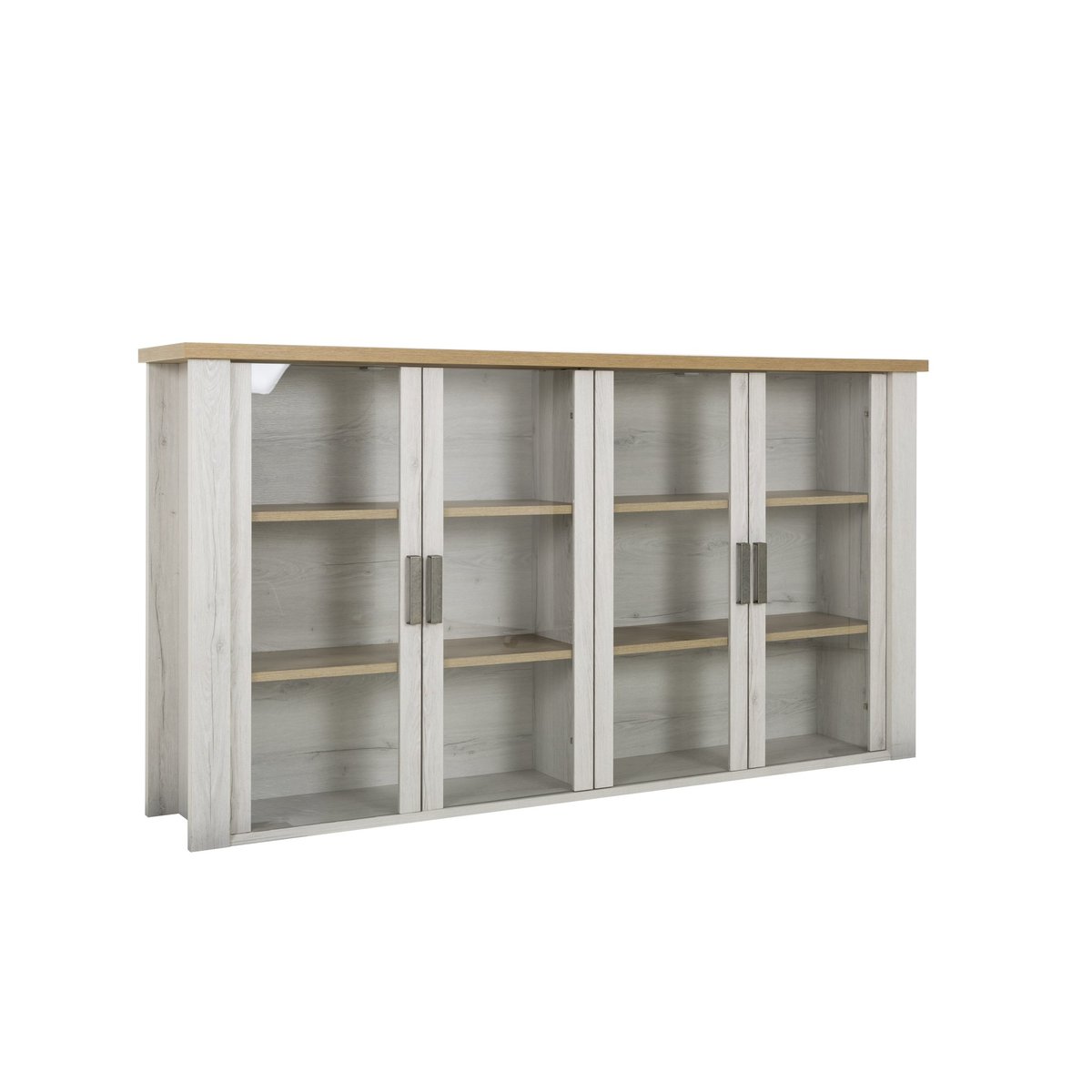 Surmeuble 4 portes vitrées MANOSQUE beige, GAMI