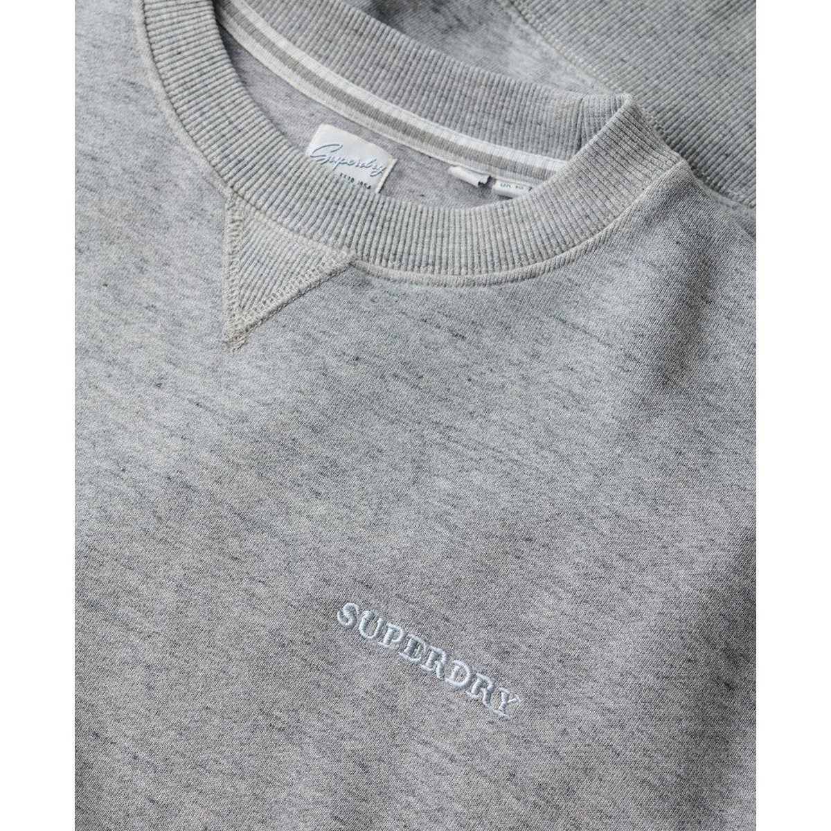 Sweat surteint à logo Essential bleu brouillard, SUPERDRY