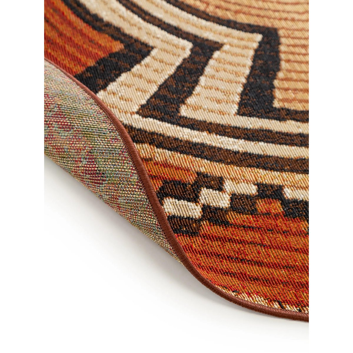 Tapis d'extérieur & intérieur rond ARTIS beige/cuivre, BENUTA 