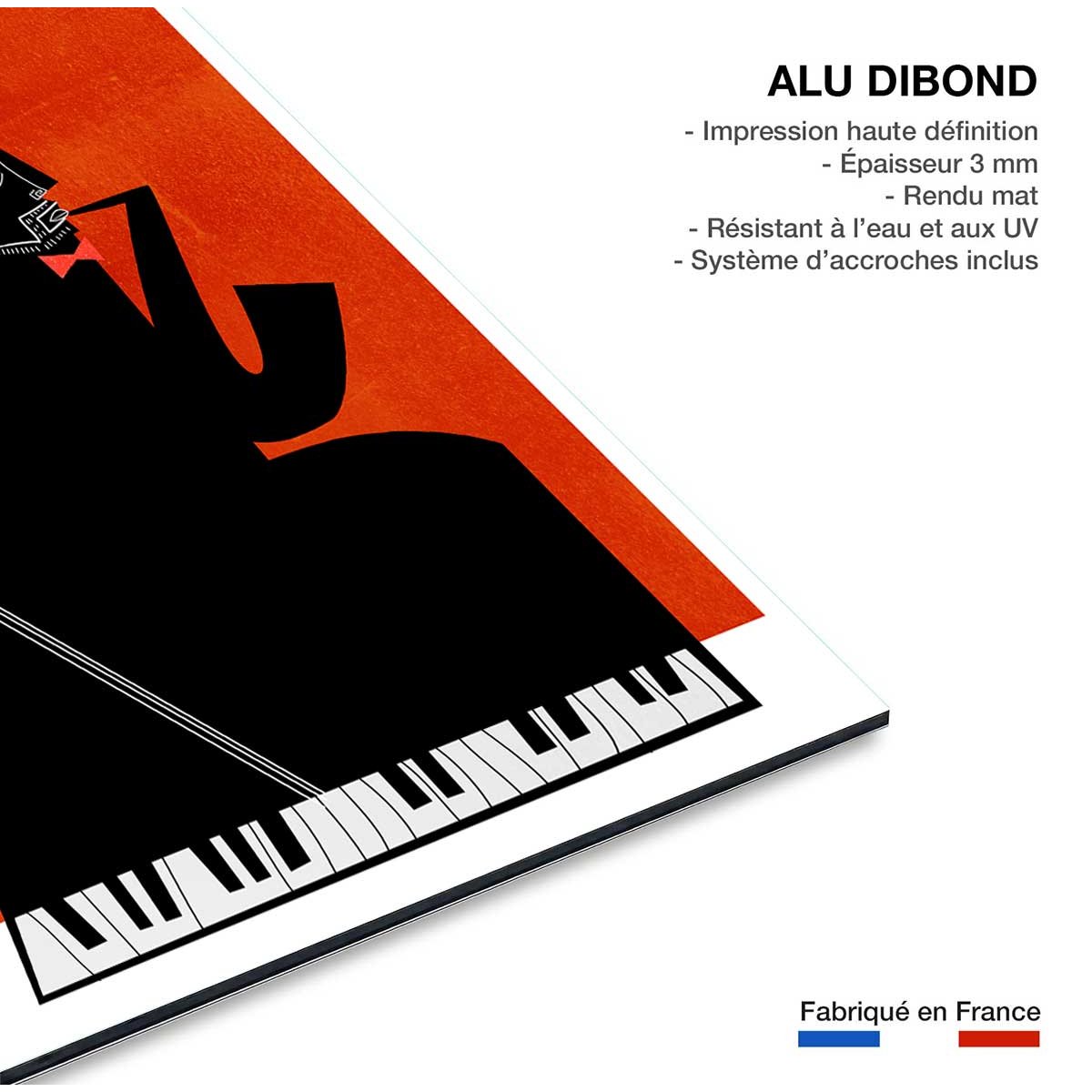 Tableau musique trio tableau alu dibond, HEXOA