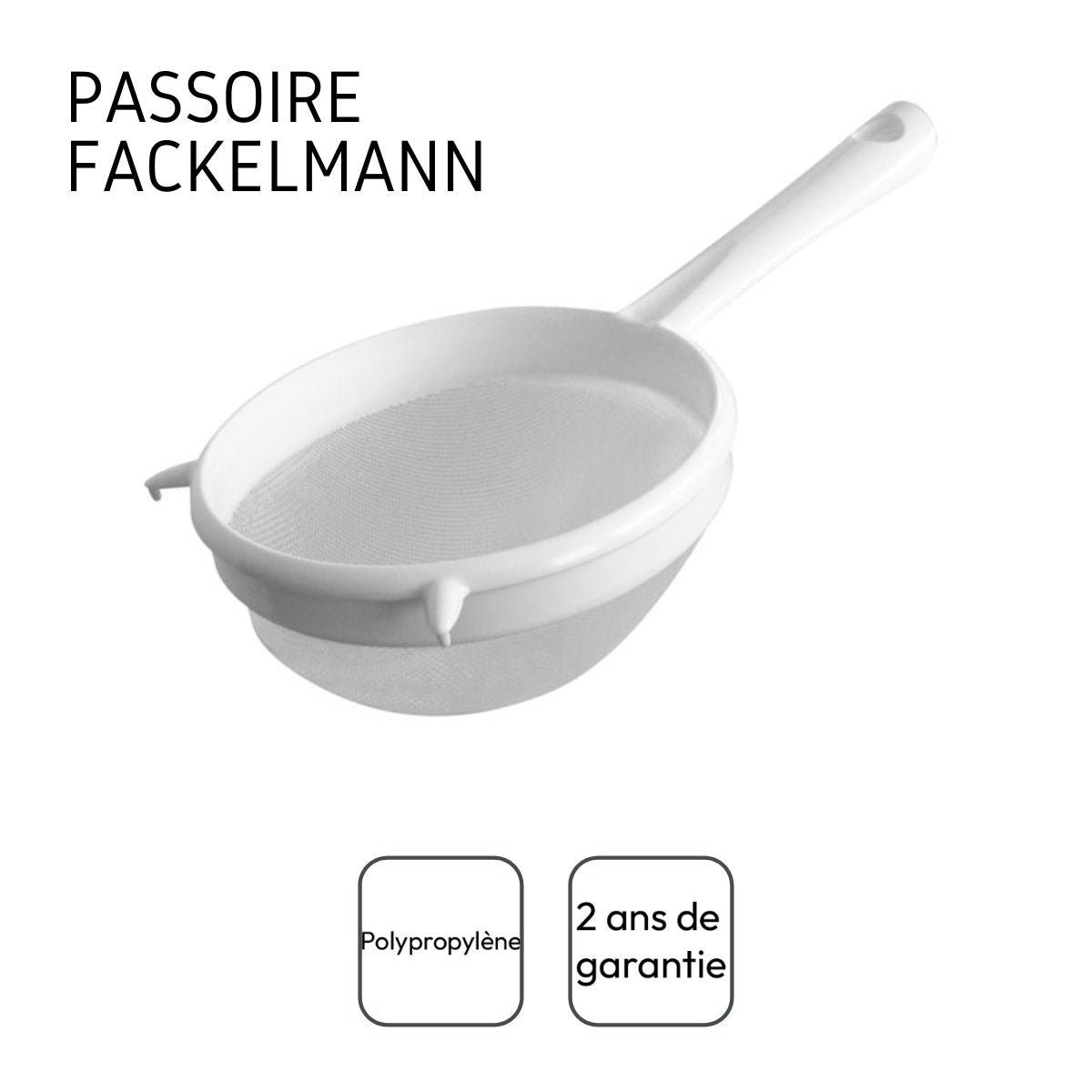 Set de 2 ustensiles de cuisine passoire plastique ARCADALINA blanc, FACKELMANN