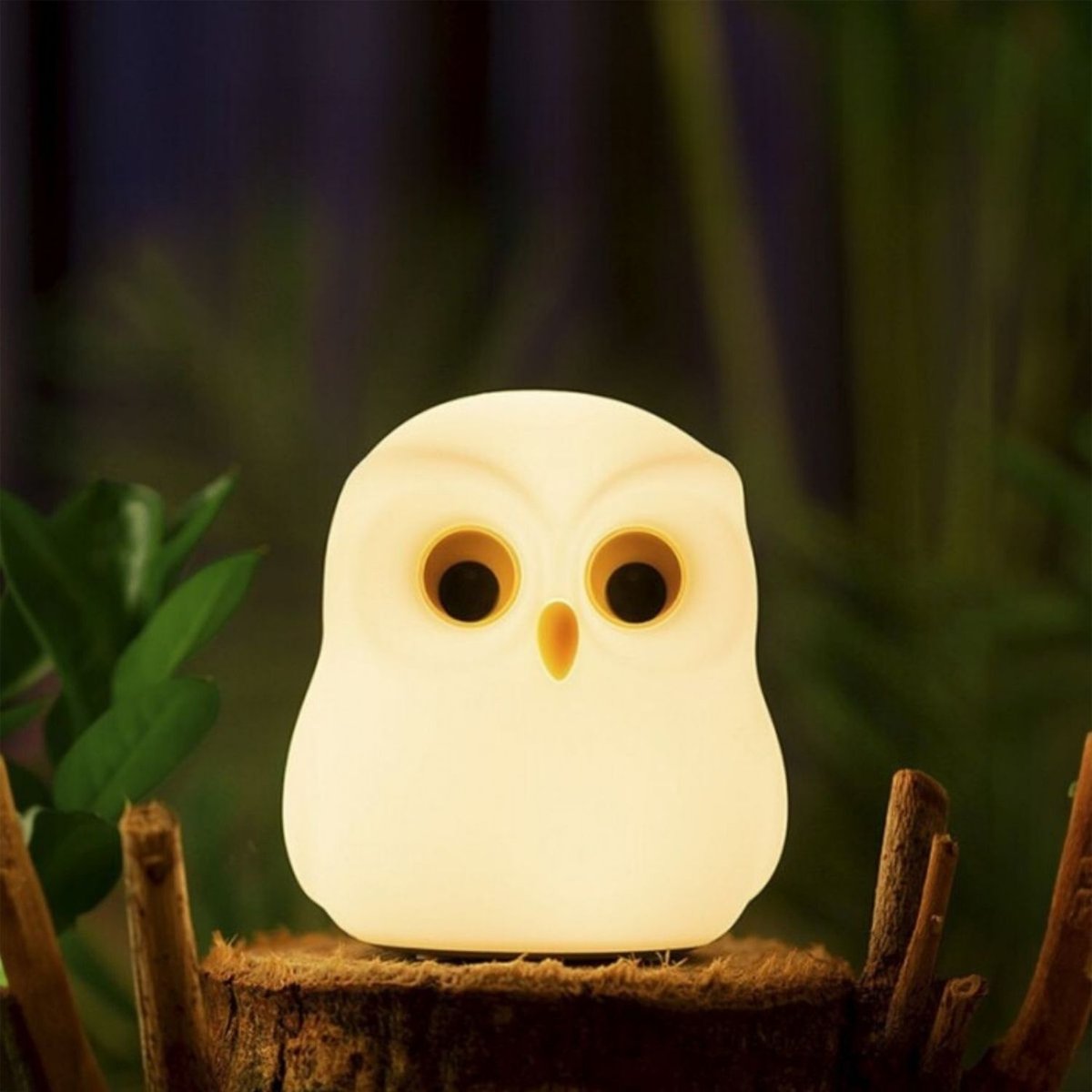 Veilleuse rechargeable Hibou blanc, jaune, noir, MARY'S