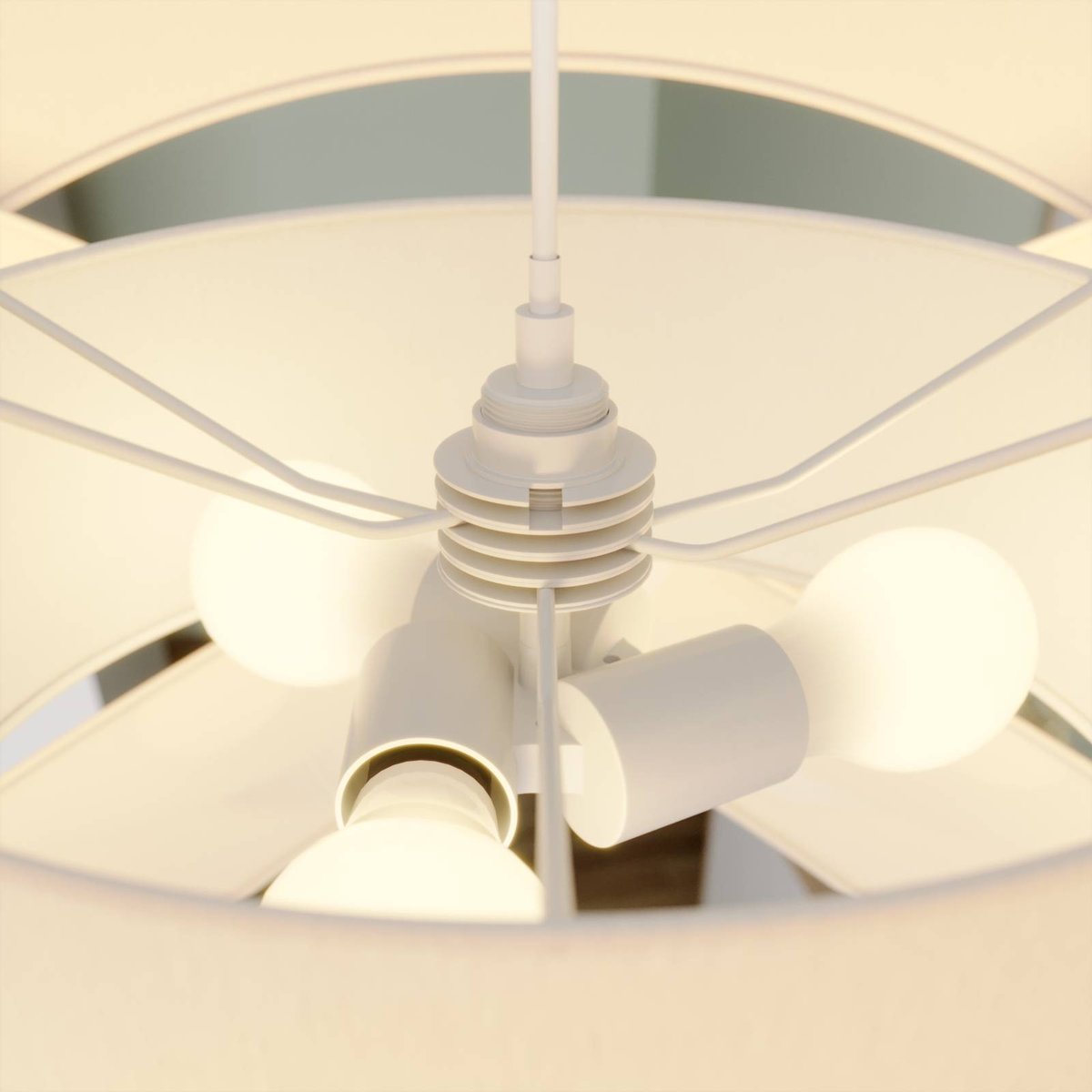 Suspension en textile moderne, Simaria blanc, LINDBY