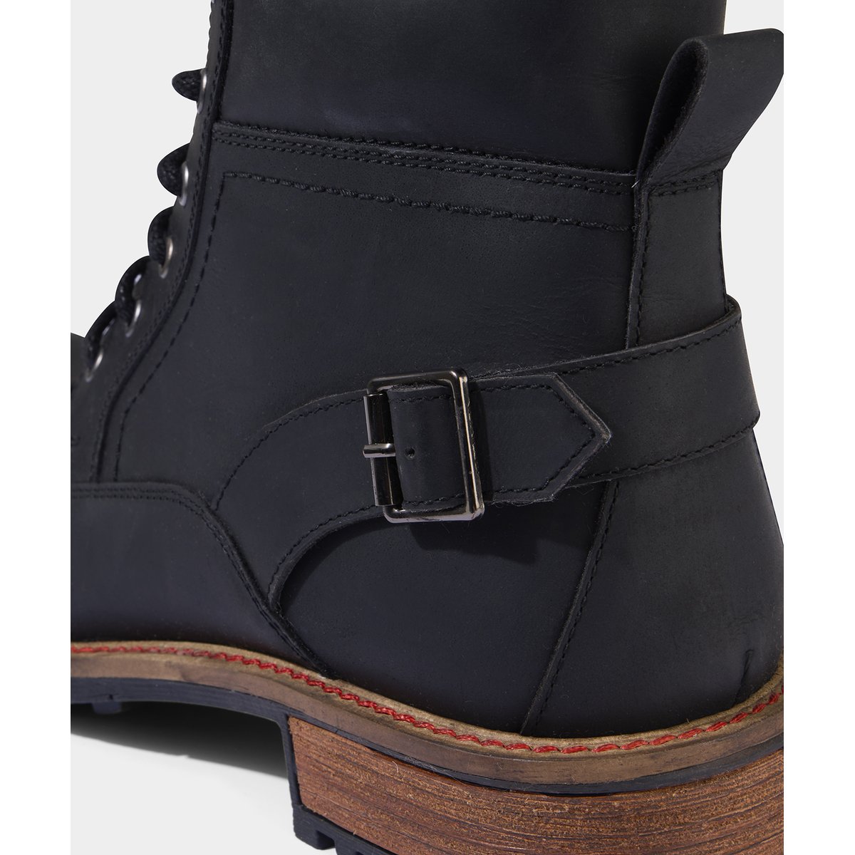 Bottines Armée Cuir Boucle et Glissière Semelle Crampons noir, JOE BROWNS