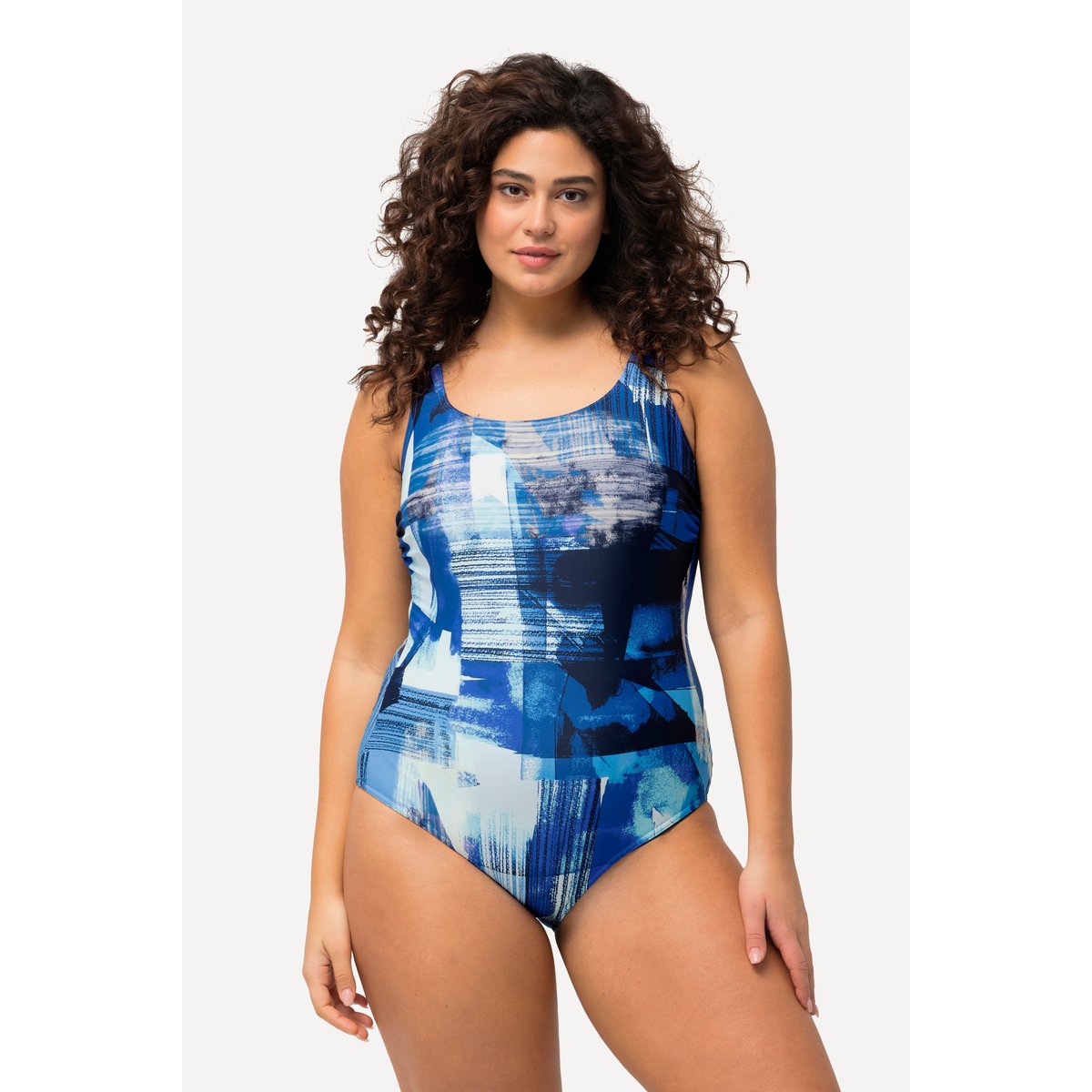 Maillot de bain imprimé. Sans bonnets bleu azur clair, ULLA POPKEN