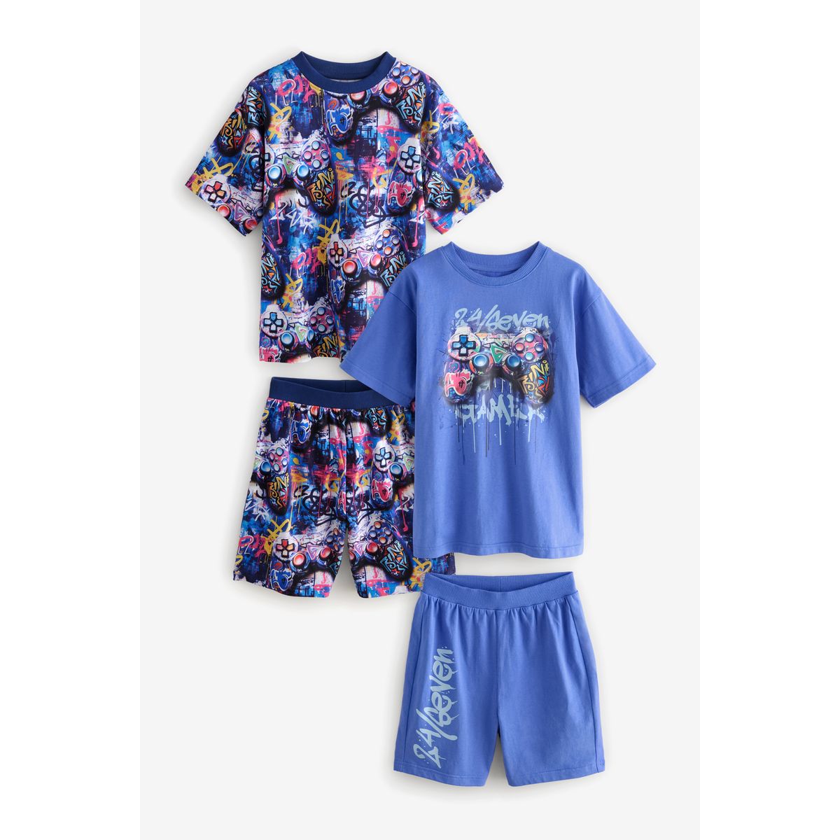 Pyjamas short décontracté, lot de 2 graffiti multi-lumineux pour joueurs, NEXT