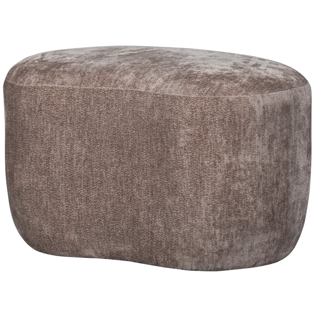 Pouf organique en tissu chenille POPULAR taupe, WOOOD
