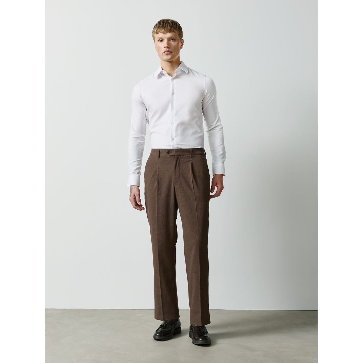 Chemise slim entretien facile, lot de 2 bleu/blanc, NEXT