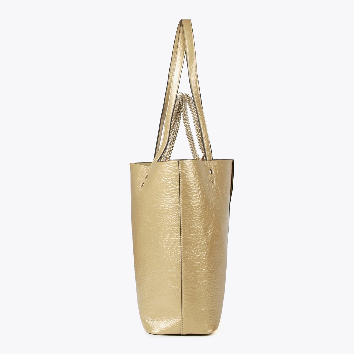 Sac cabas avec anse à effet bijou doré, LOLA CASADEMUNT