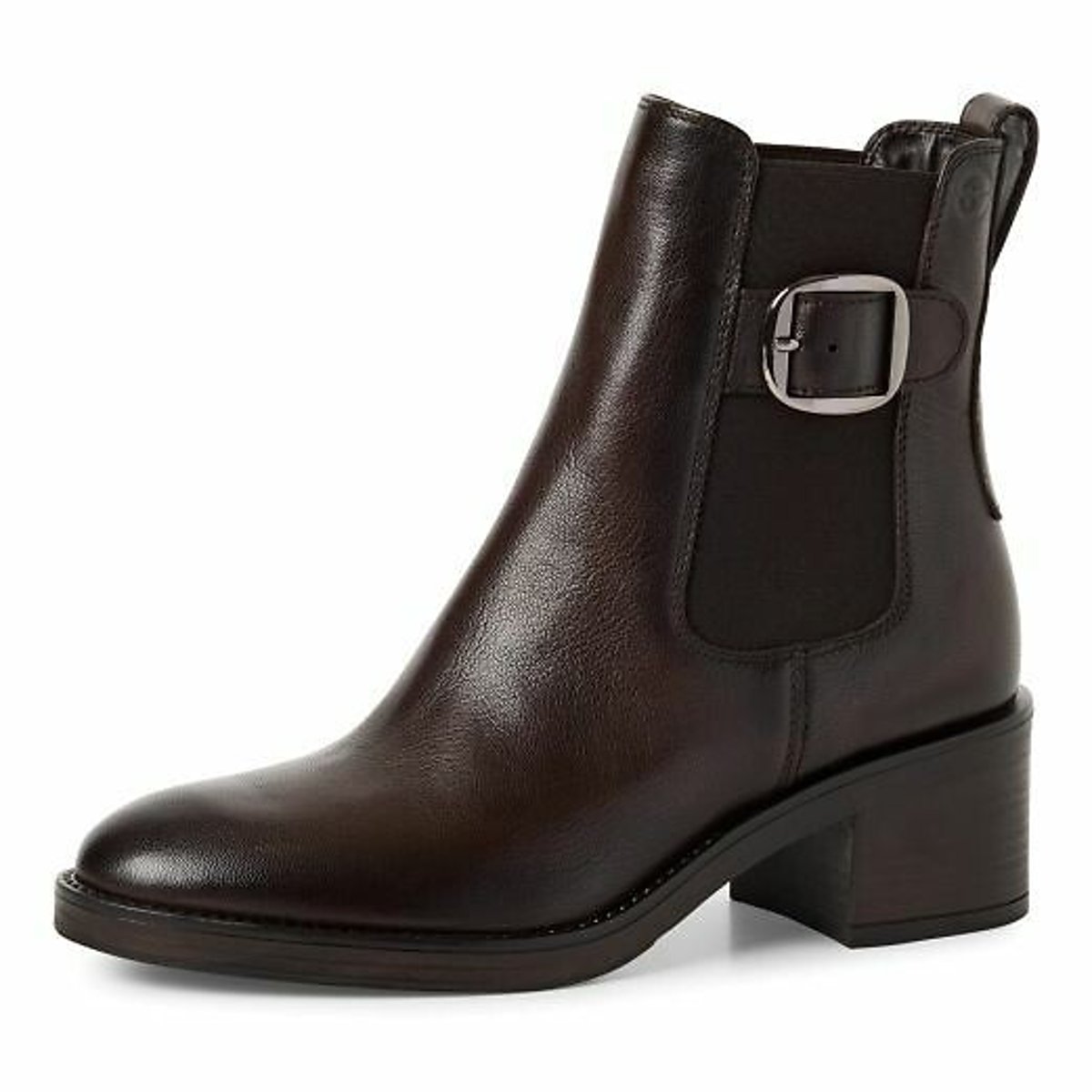 Leather Heeled Ankle Boots dark brown, TAMARIS