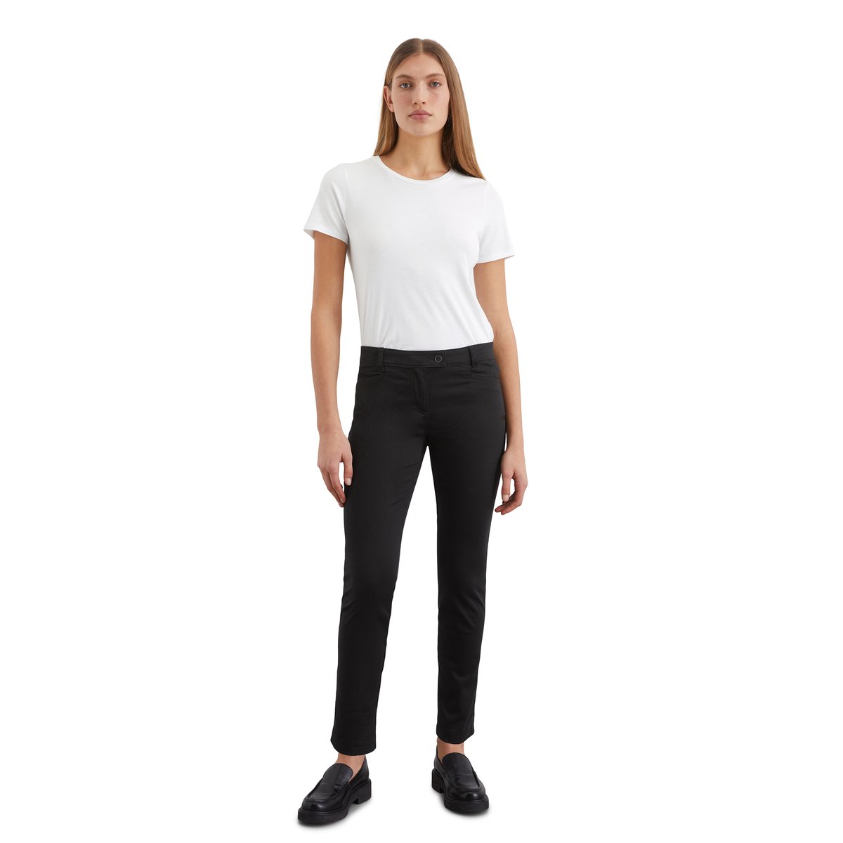 Pantalon modèle Laxå slim en Smooth Sateen Stretch noir, MARC O'POLO