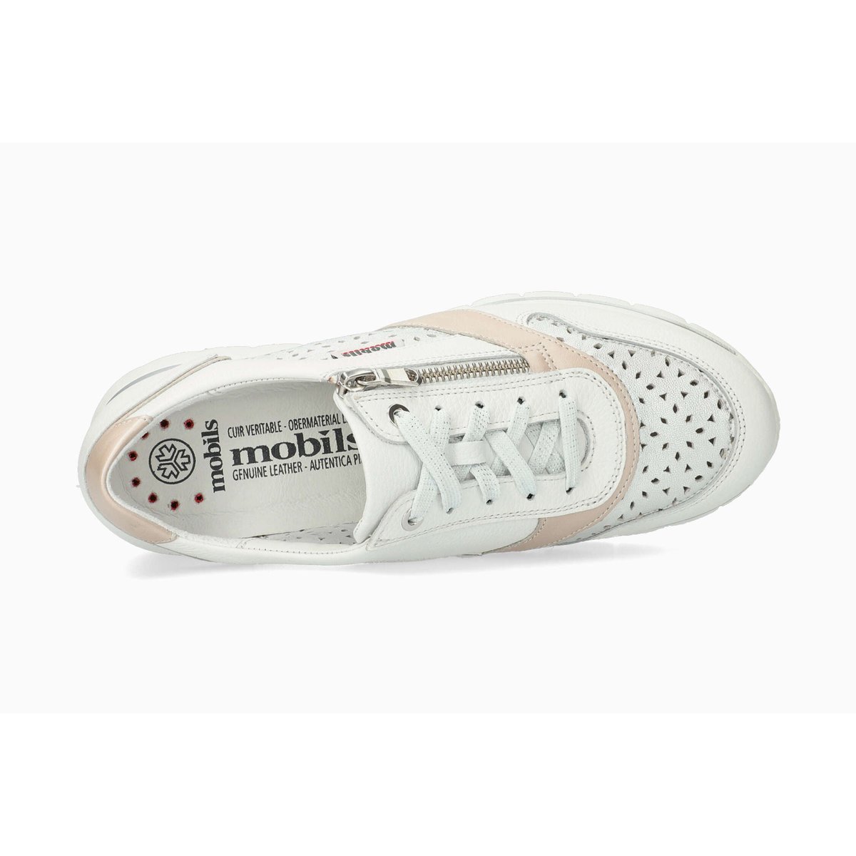 Baskets en cuir EREEN PERF blanc 5144, MEPHISTO