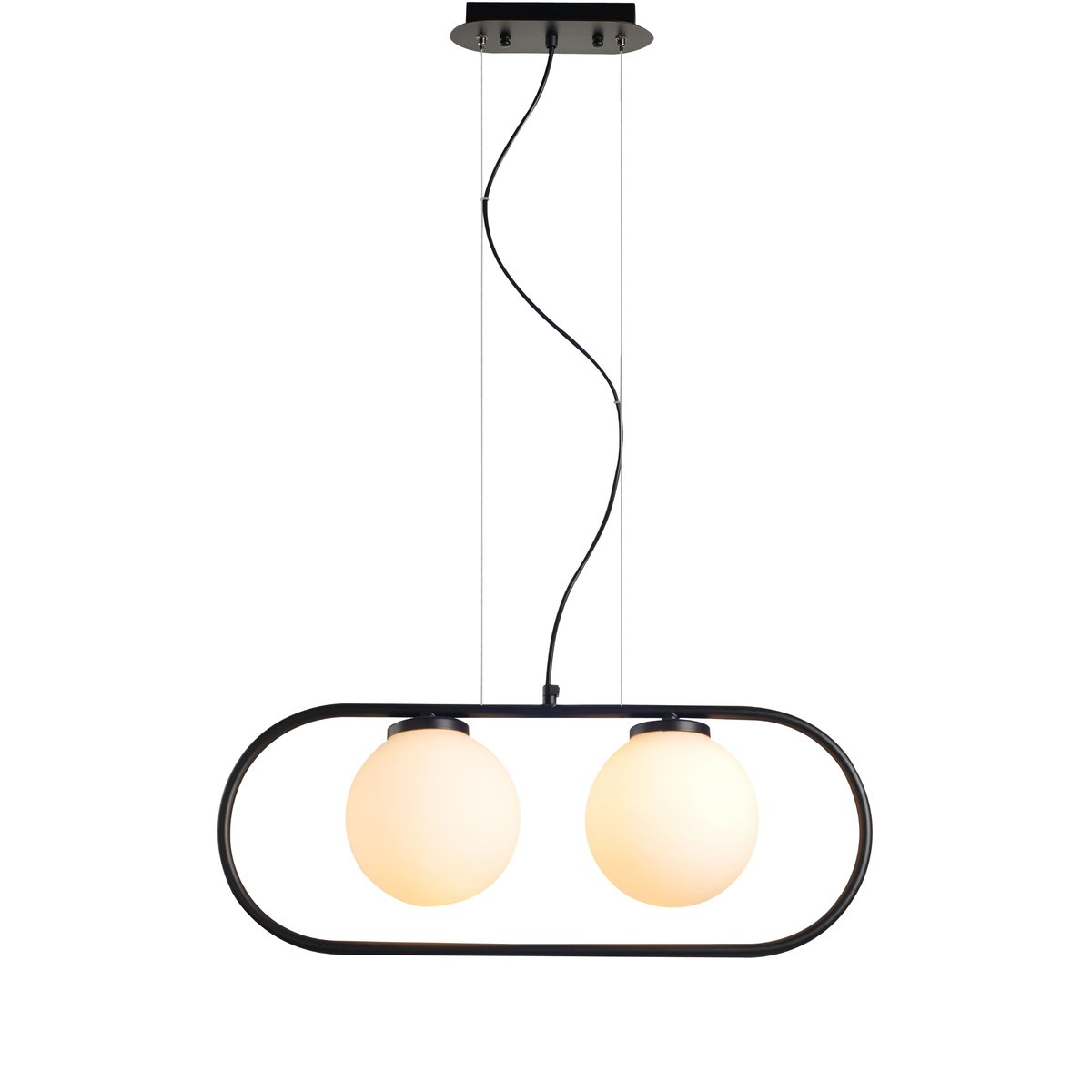 Suspension acier et verre TACATAC noir, ALUMINOR