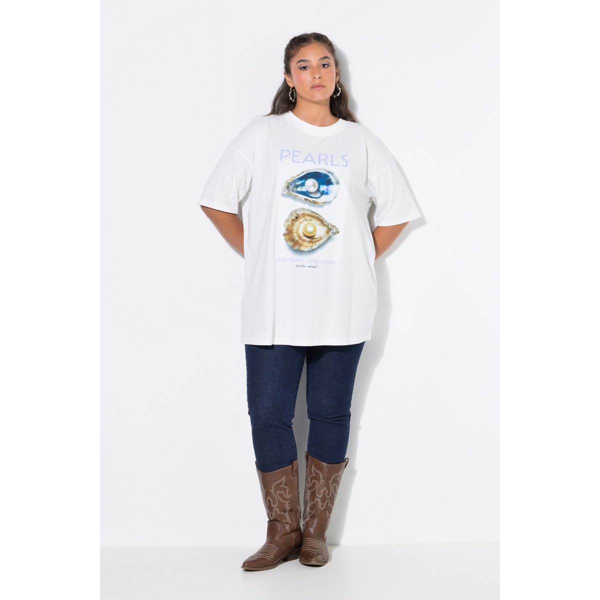 T-shirt, coupe oversize blanc cassé, STUDIO UNTOLD