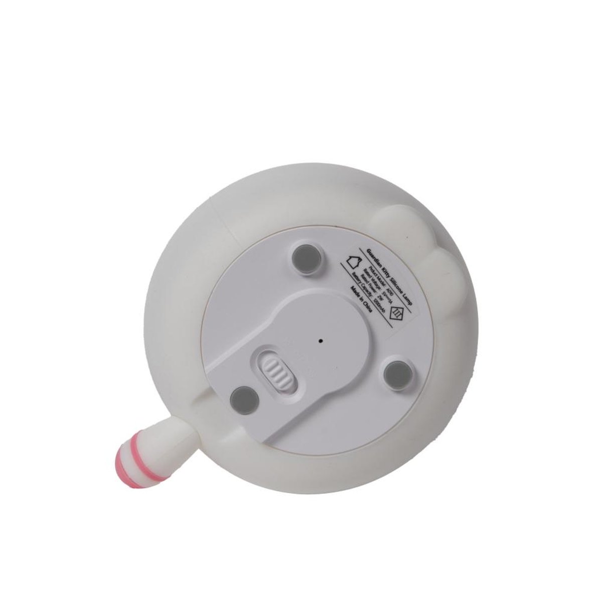 Veilleuse Chat blanc en silicone - Rechargeable crème / ivoire, AMADEUS