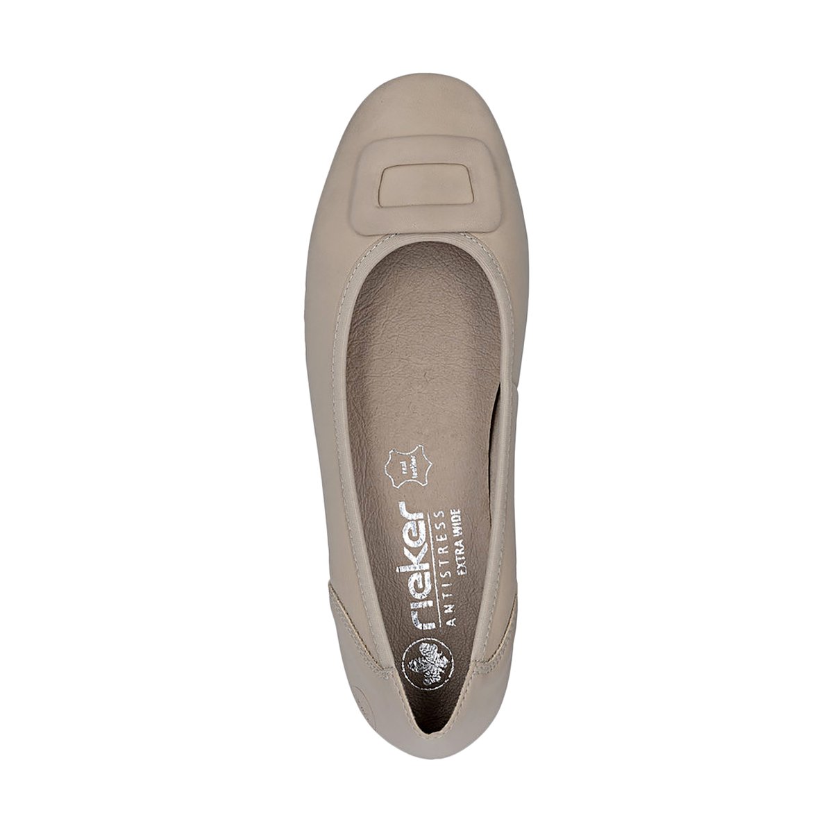 Ballerine à Talon Cuir beige, RIEKER