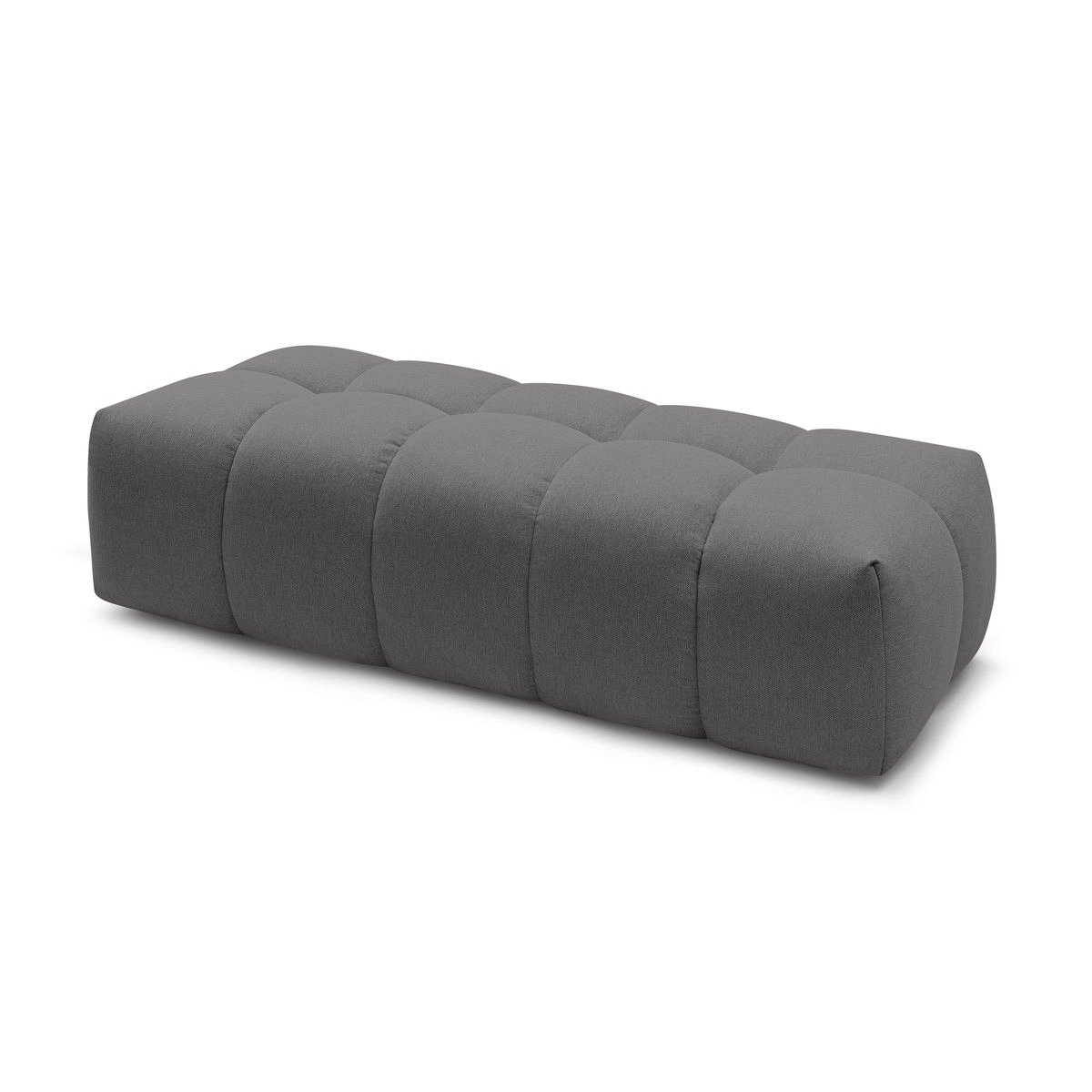 Pouf tissu chiné, MONT-BLANC gris foncé, BOBOCHIC