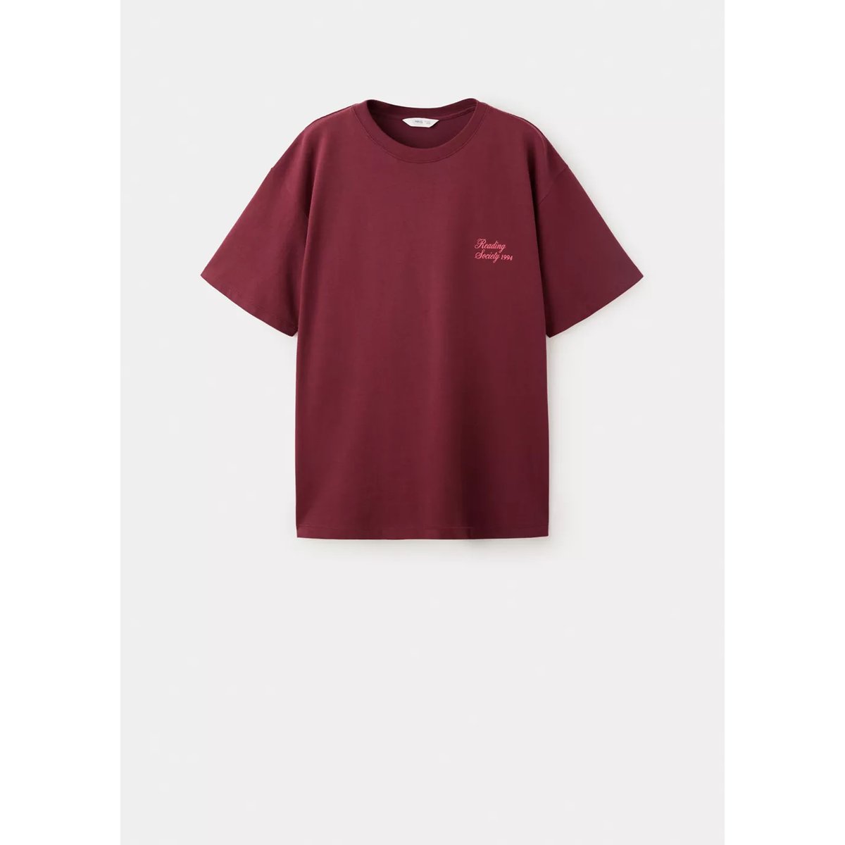 T-shirt en coton imprimé bordeaux, MANGO TEEN