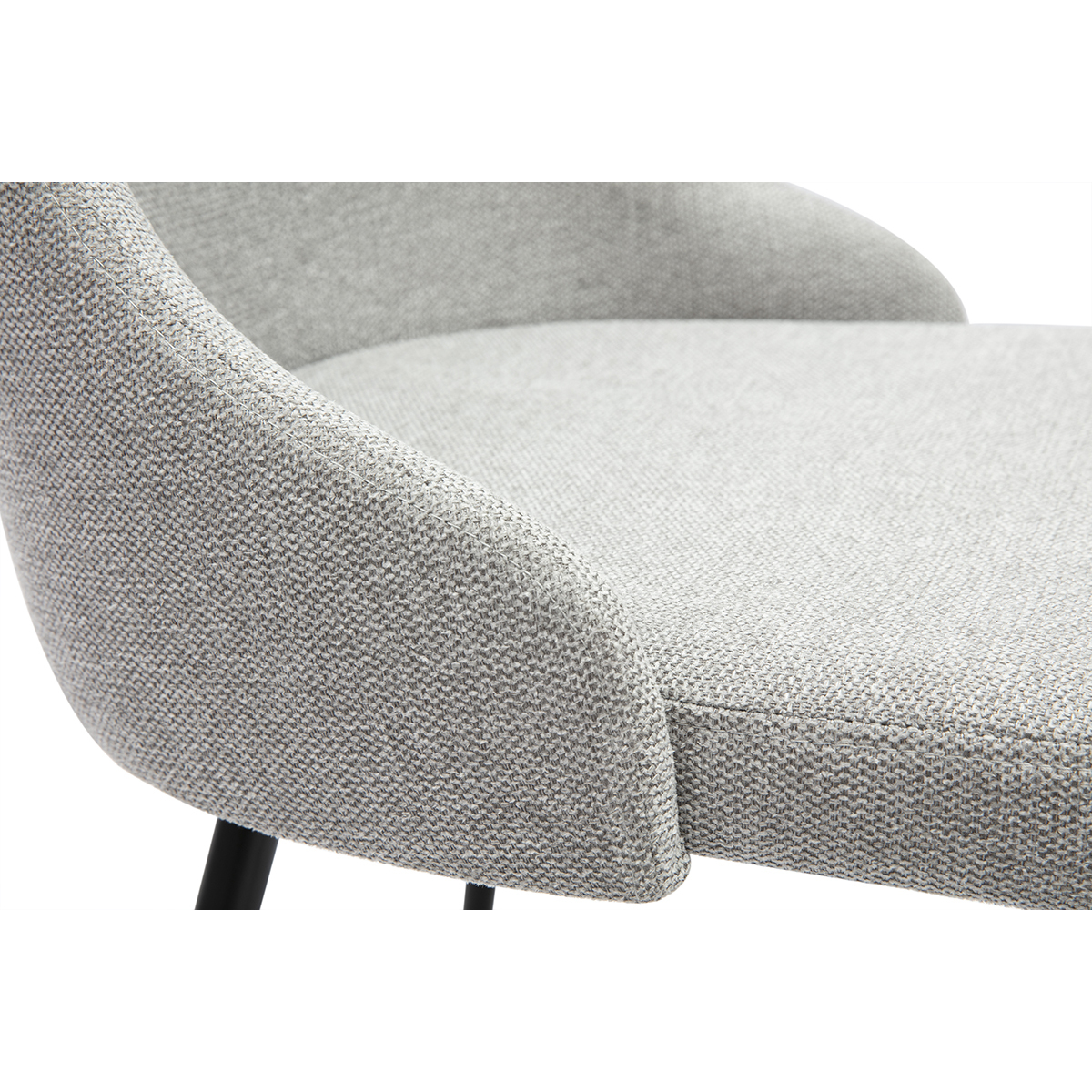 Chaises design en tissu effet velours texturé terre brûlée et métal noir (lot de 2) CULT gris, MILIBOO