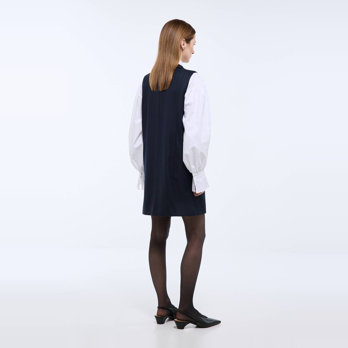 Robe cintrée contenant de la laine marine, MONOPRIX