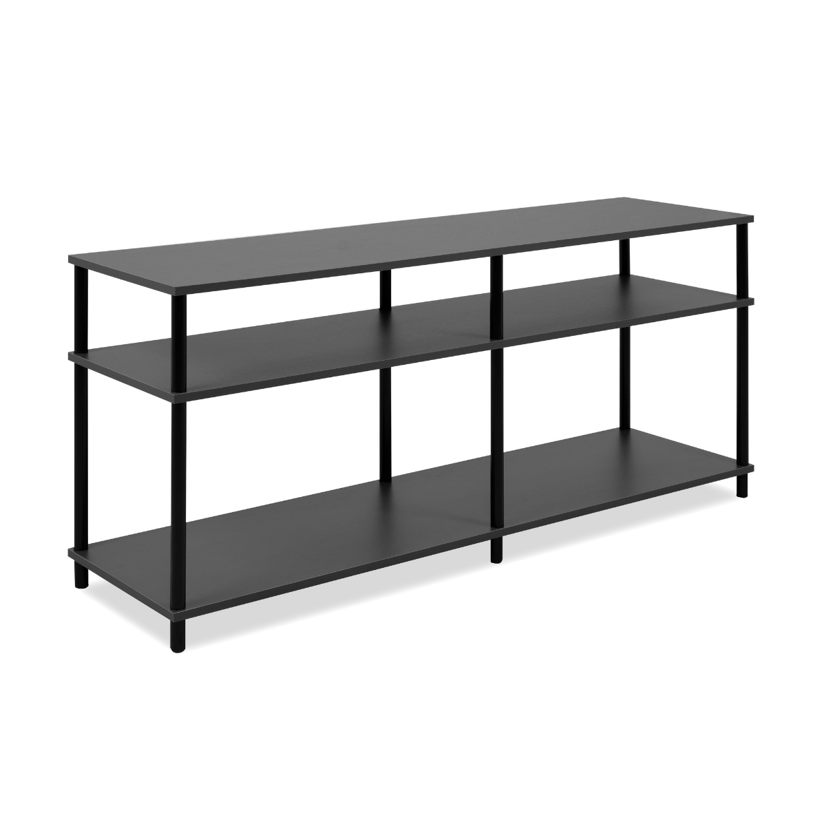Meuble TV 4 niches ouvertes NÉO gris/ noir, CALICOSY