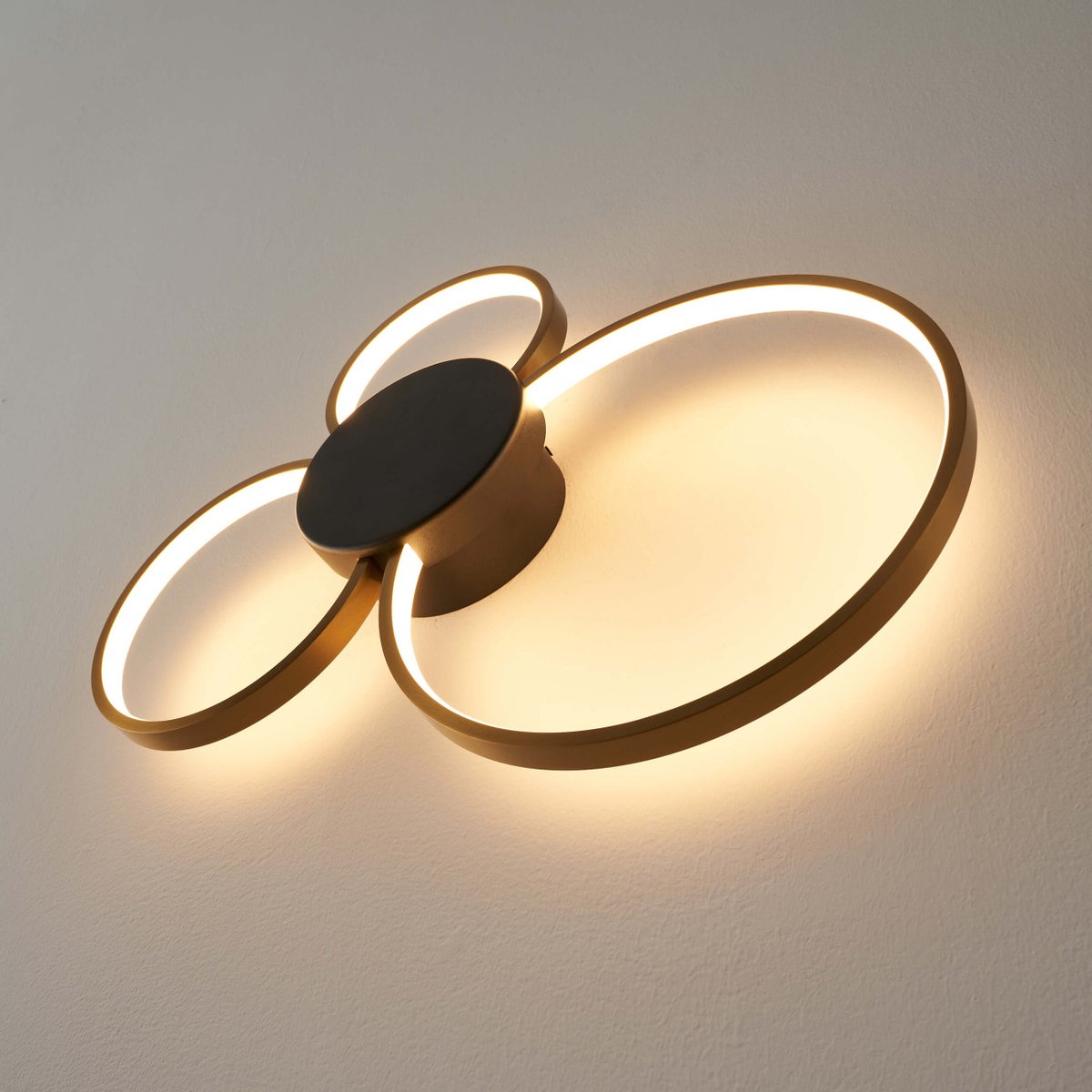 Plafonnier ou applique dimmable LED - ALISA noir et doré, KOSILUM