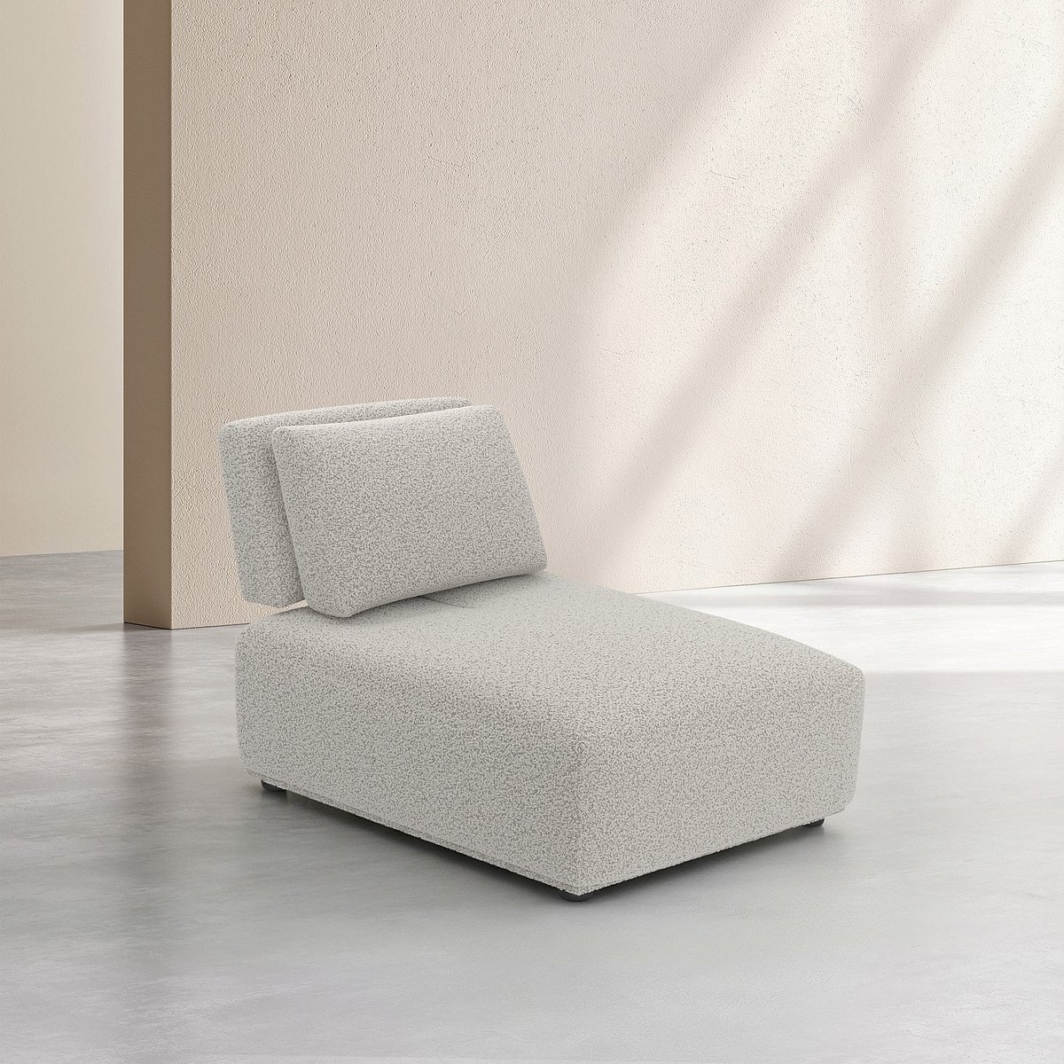 Fauteuil droit tissu acrylique RUDOLF gris, HABITAT
