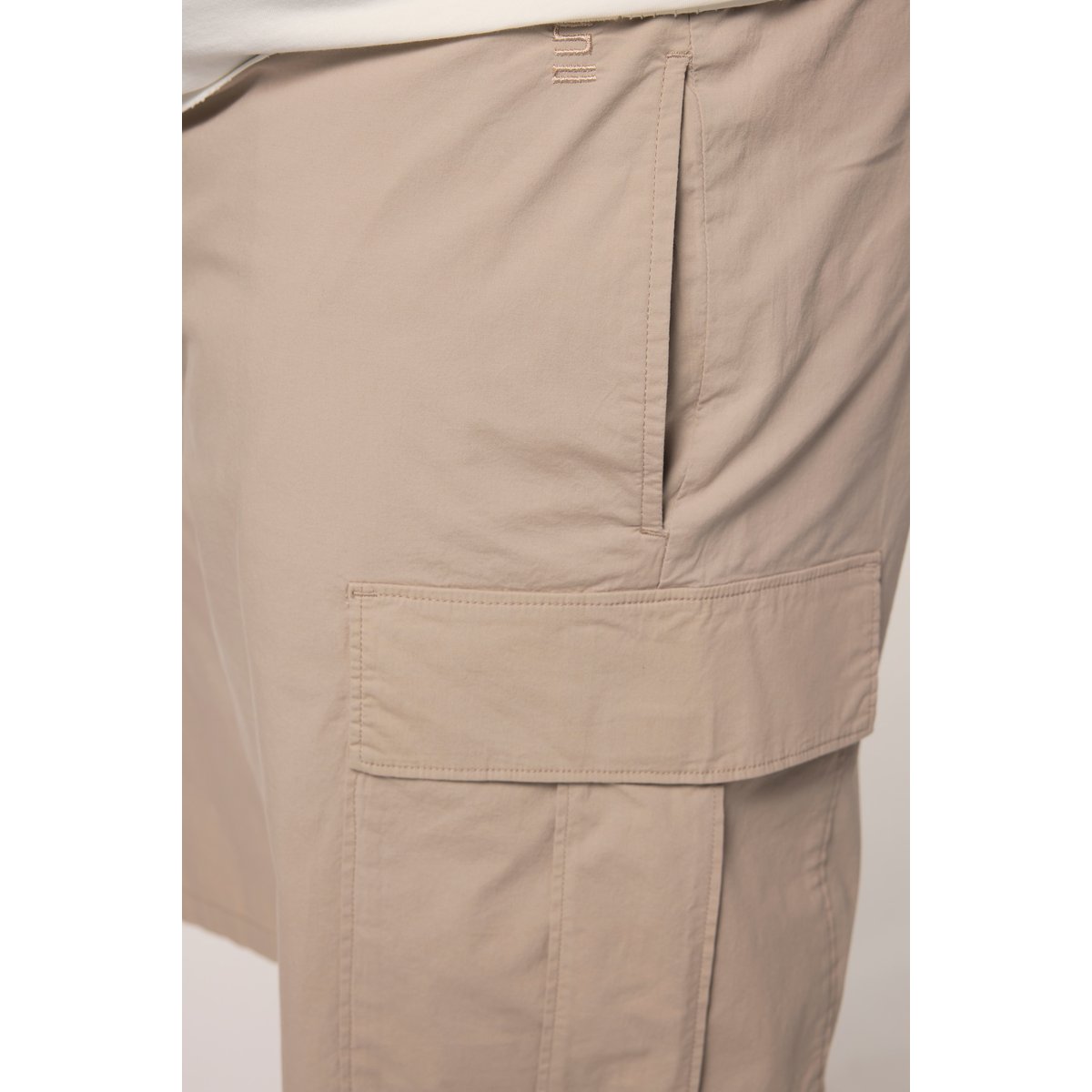Bermuda cargo, taille élastique mastic, STHUGE