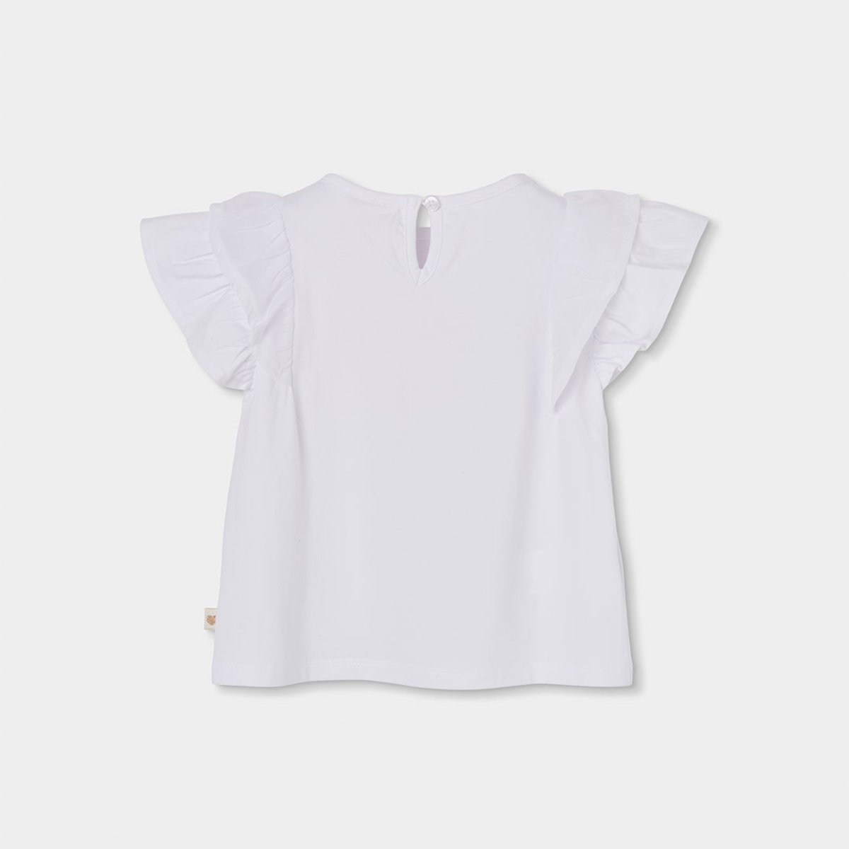 T-shirt en coton fille blanc, BOBOLI