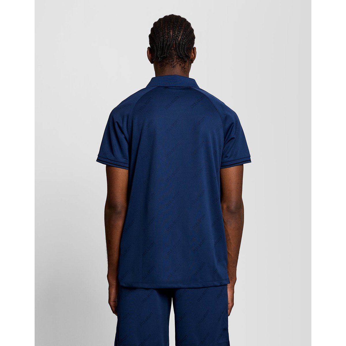 Polo Sports gaufré football bleu pivoine marine, LYLE & SCOTT